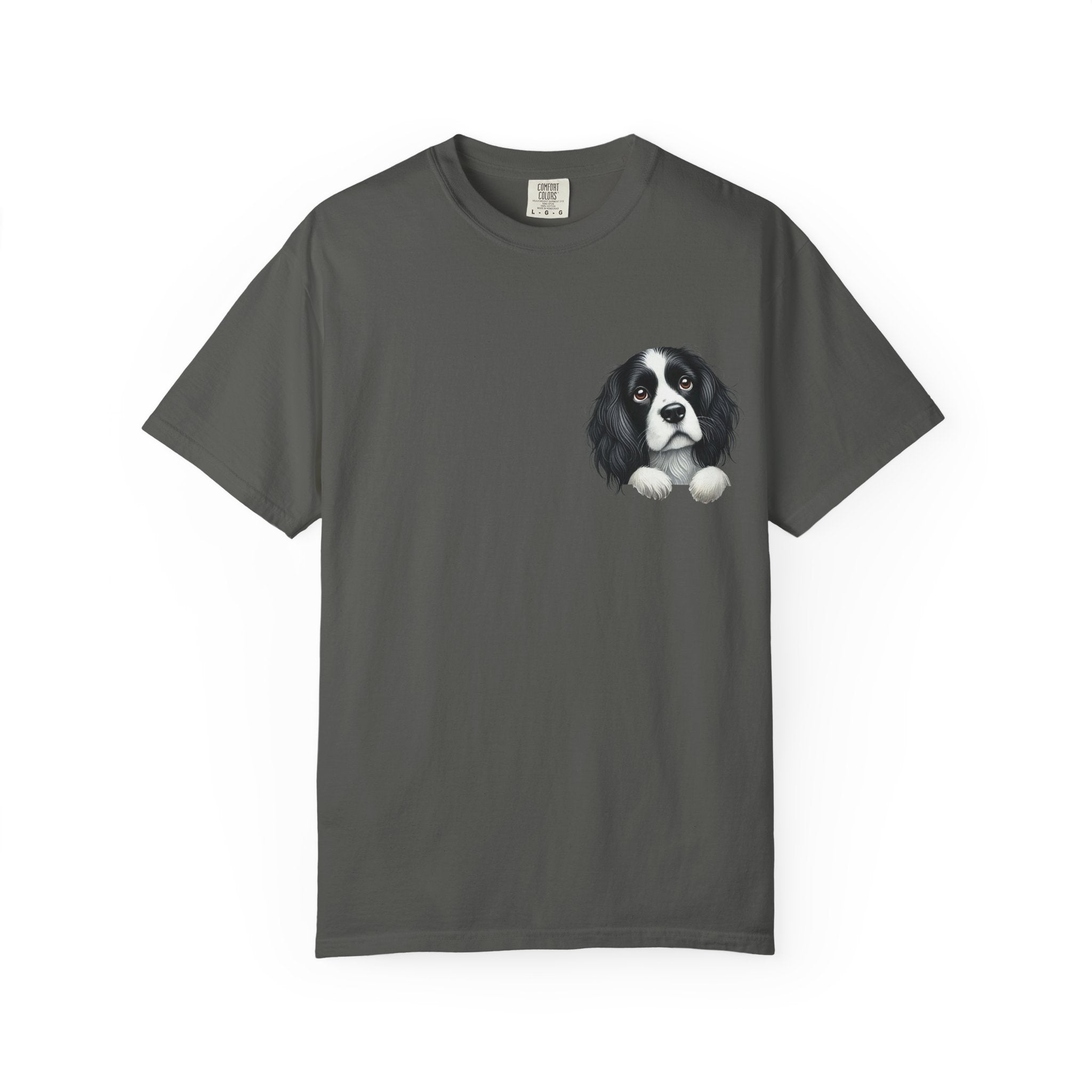 Peek-a-Border Spaniel T-Shirt — Cute Dog Face Tee for Dog Lovers