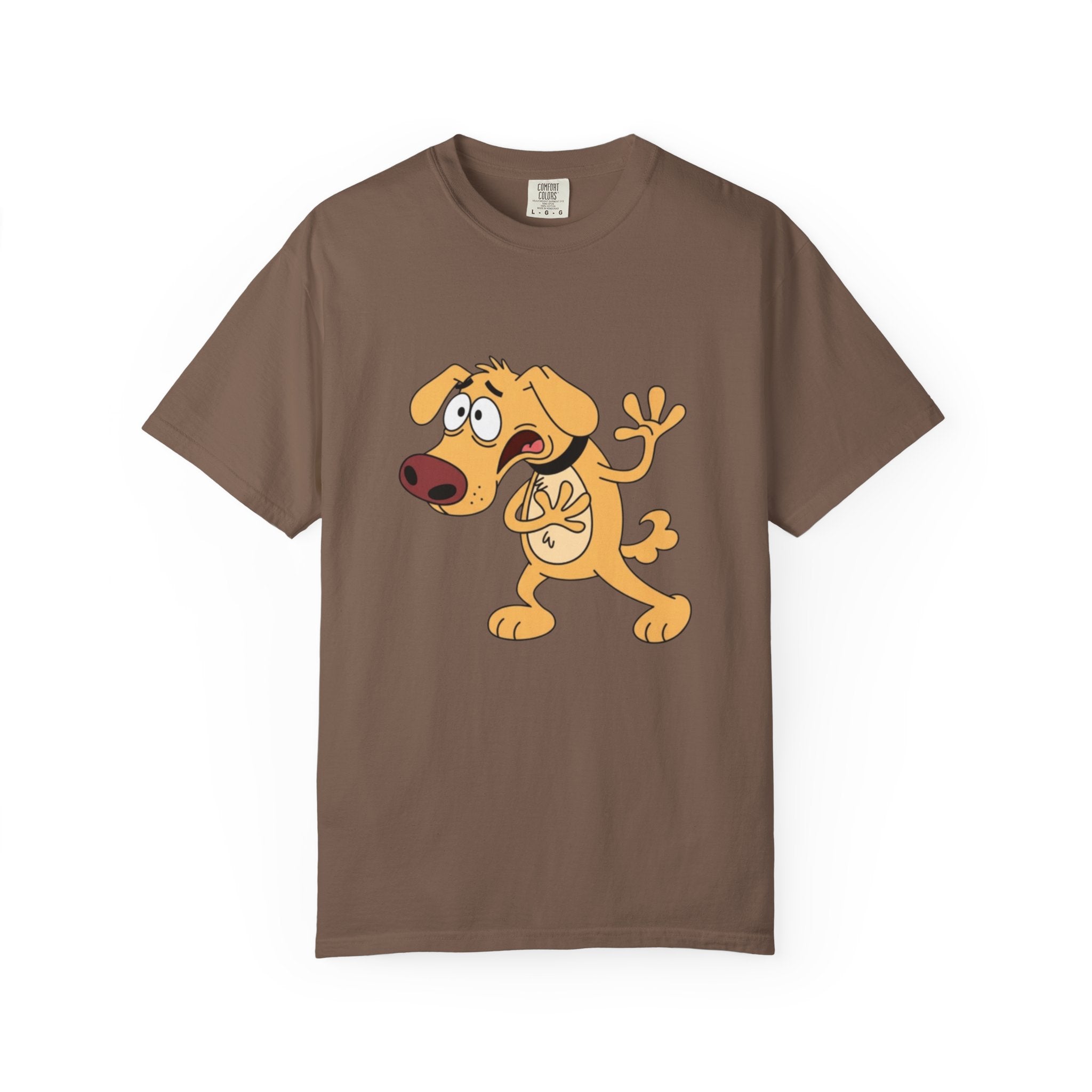 Cartoon Shocked Dog T-Shirt — Funny Animated Pup Graphic Tee