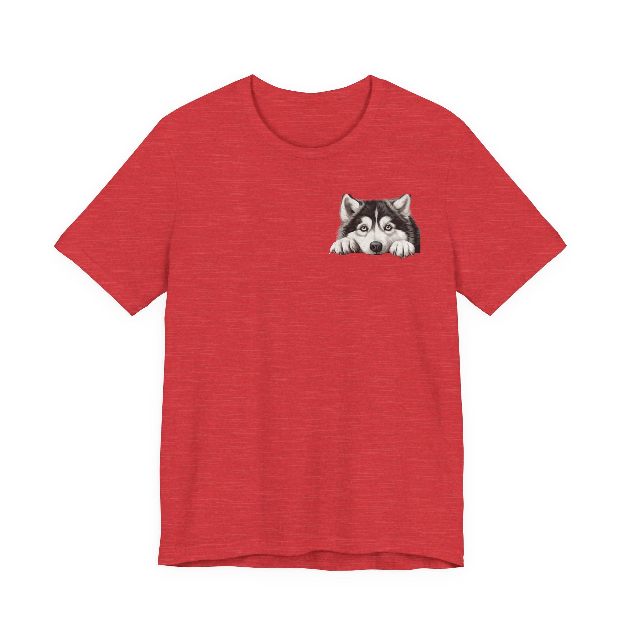 Husky Peekaboo Pocket Tee — Cute Siberian Husky Dog T-Shirt