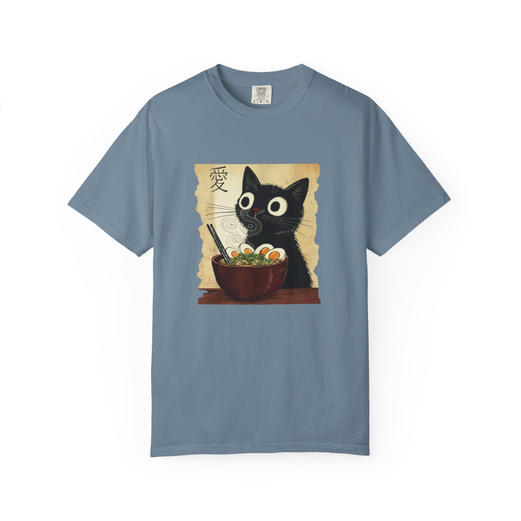 Black Cat Ramen T-Shirt — Cute Japanese Neko Love Graphic Tee