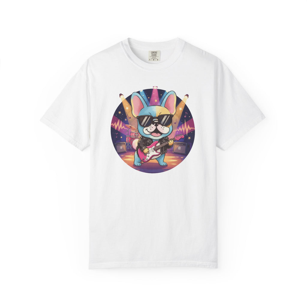 Rockstar French Bulldog T-Shirt — Cute Guitar Pup Band Tee