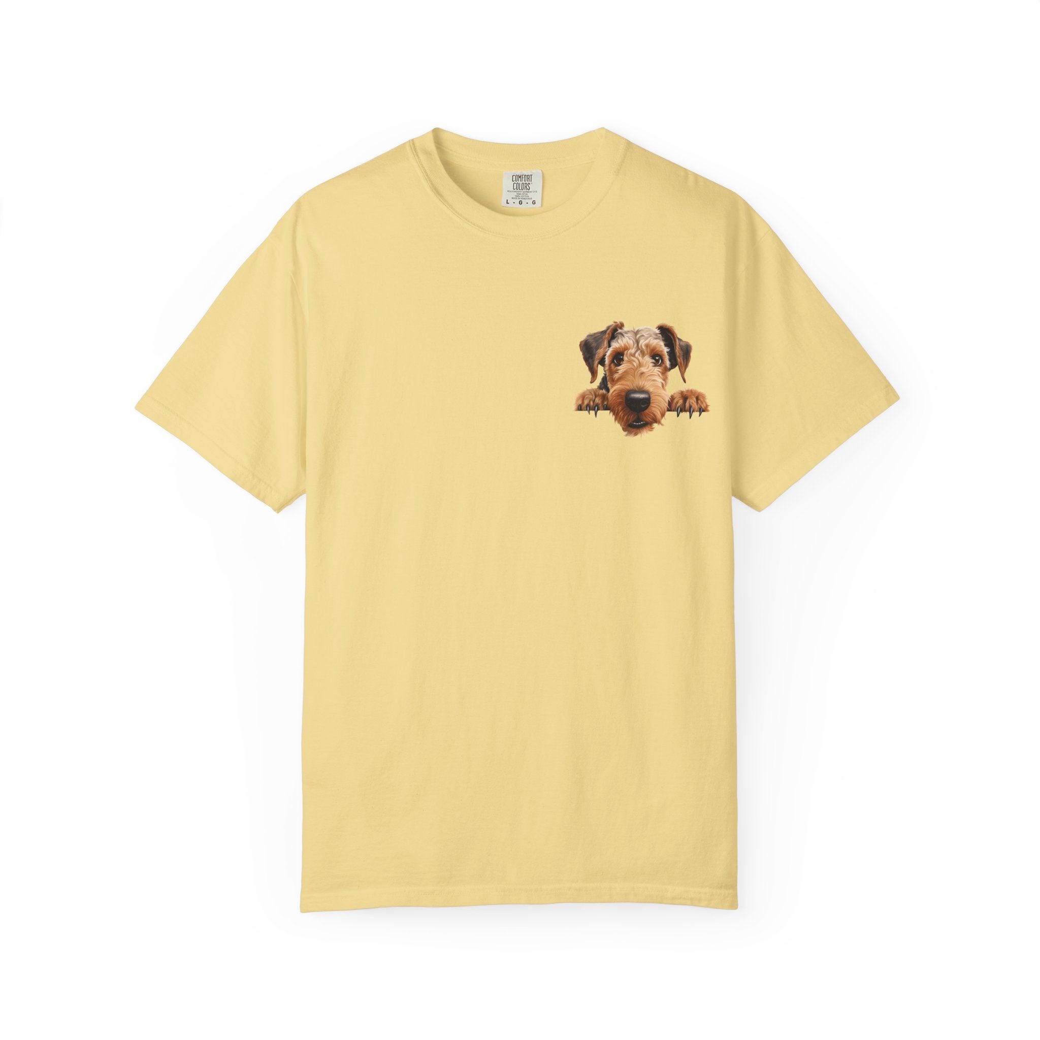 Peekaboo Airedale Dog T‑Shirt — Cute Puppy Graphic Tee