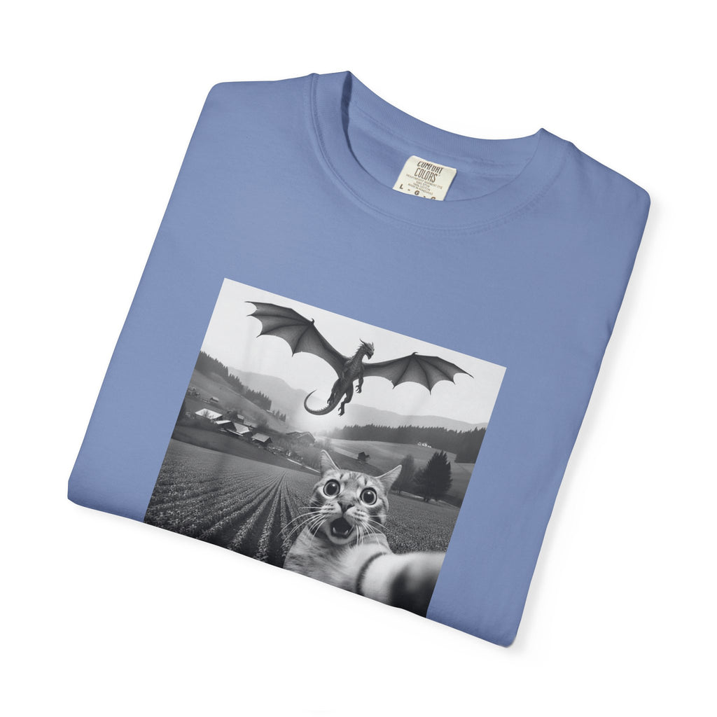 Dragon & Cat Selfie T-Shirt — Funny Cat Selfie Graphic Tee