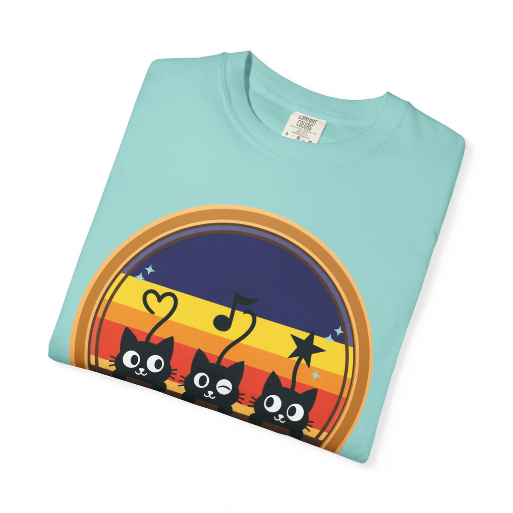 Adventure Cats T-Shirt — Retro Stripe Cat Trio Tee