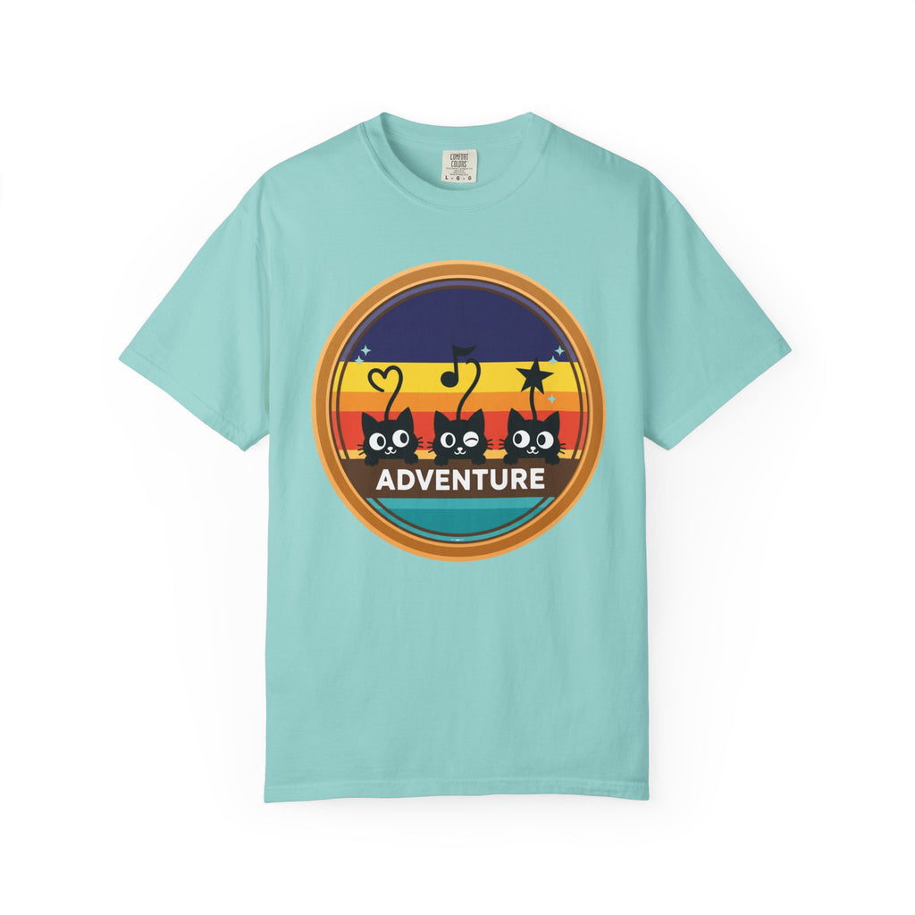 Adventure Cats T-Shirt — Retro Stripe Cat Trio Tee