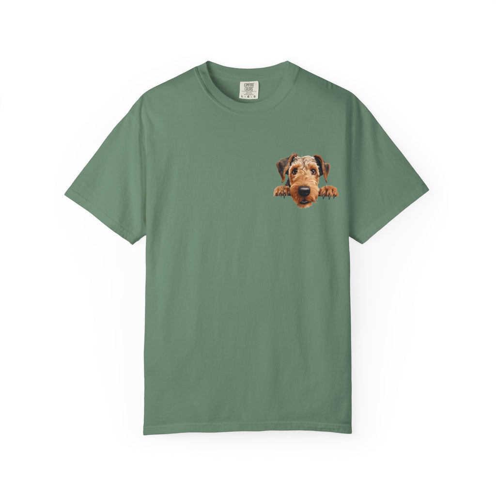 Peekaboo Airedale Dog T‑Shirt — Cute Puppy Graphic Tee