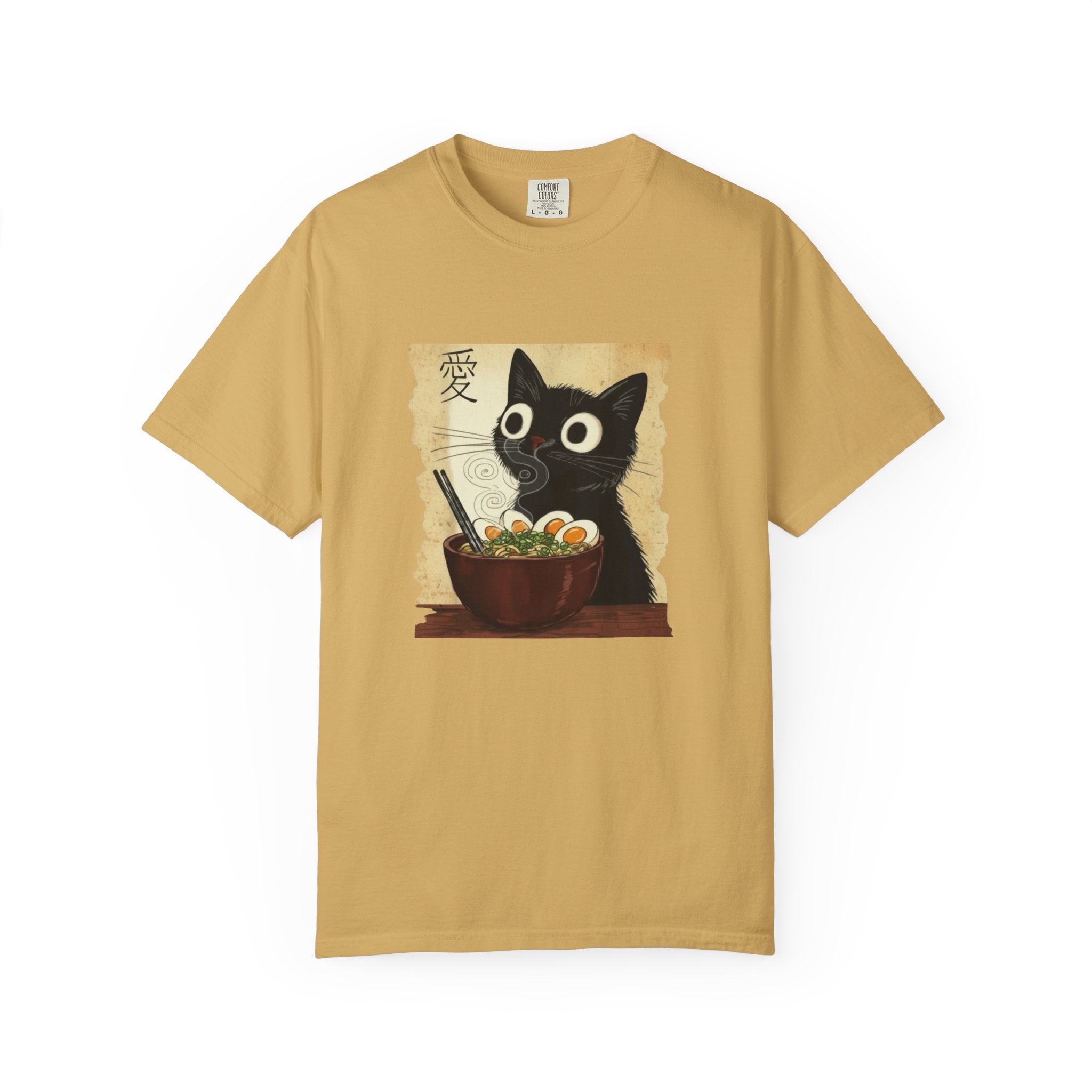 Black Cat Ramen T-Shirt — Cute Japanese Neko Love Graphic Tee