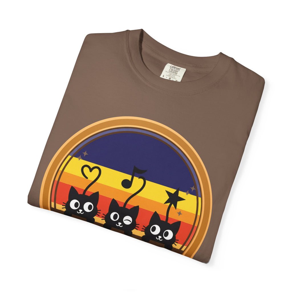 Adventure Cats T-Shirt — Retro Stripe Cat Trio Tee