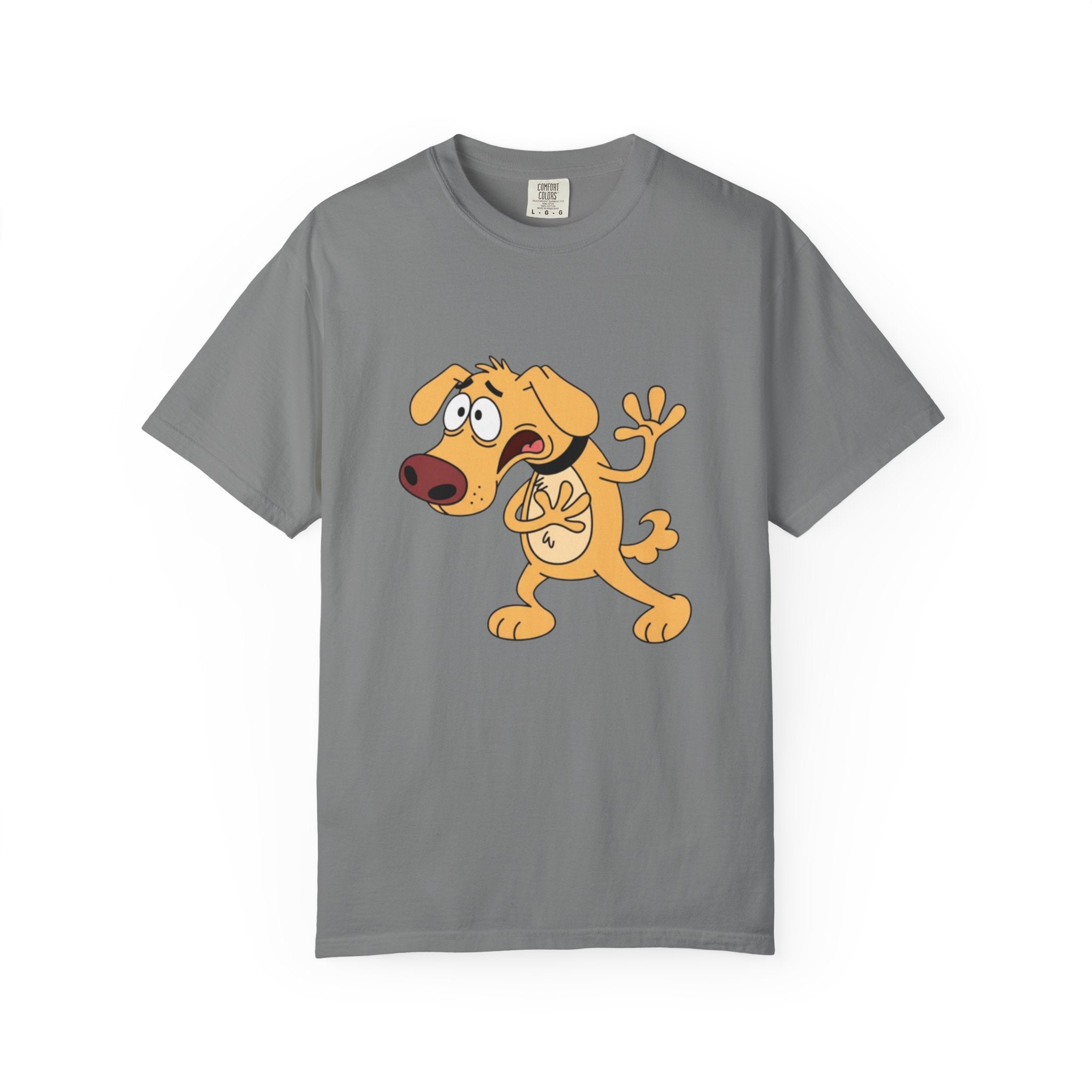 Cartoon Shocked Dog T-Shirt — Funny Animated Pup Graphic Tee