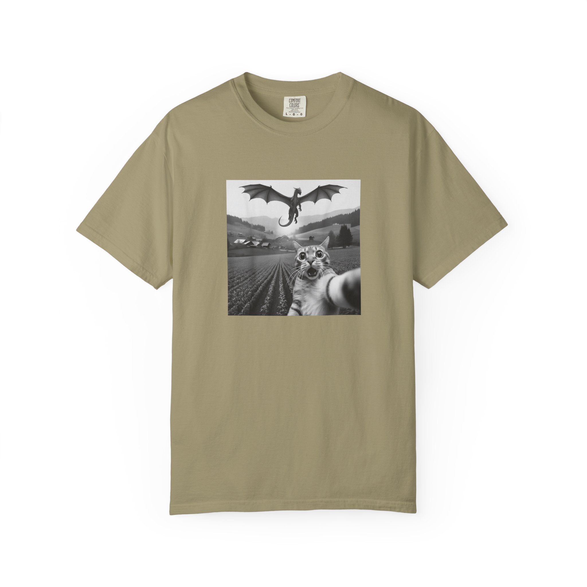 Dragon & Cat Selfie T-Shirt — Funny Cat Selfie Graphic Tee