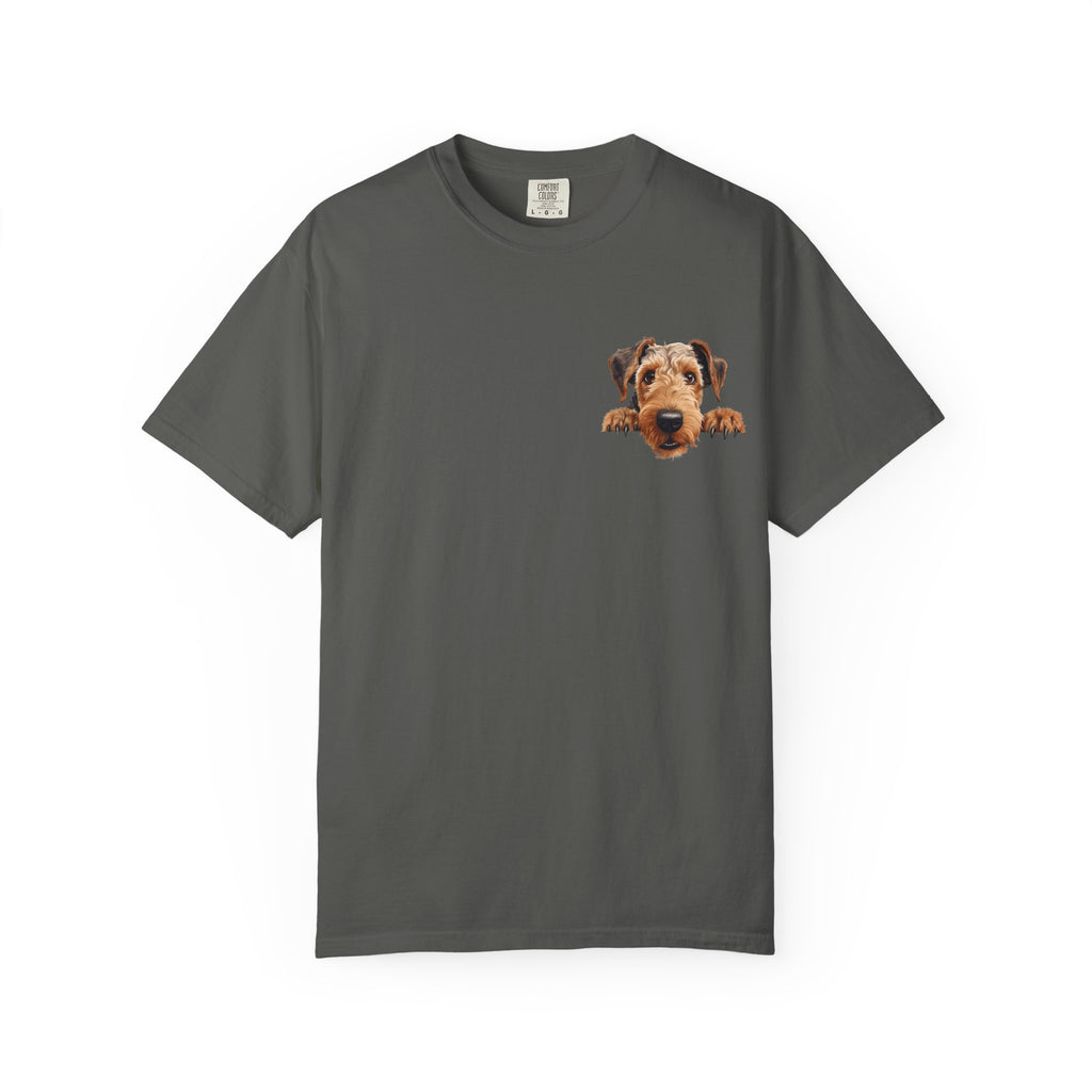 Peekaboo Airedale Dog T‑Shirt — Cute Puppy Graphic Tee