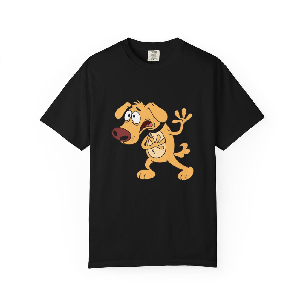 Cartoon Shocked Dog T-Shirt — Funny Animated Pup Graphic Tee