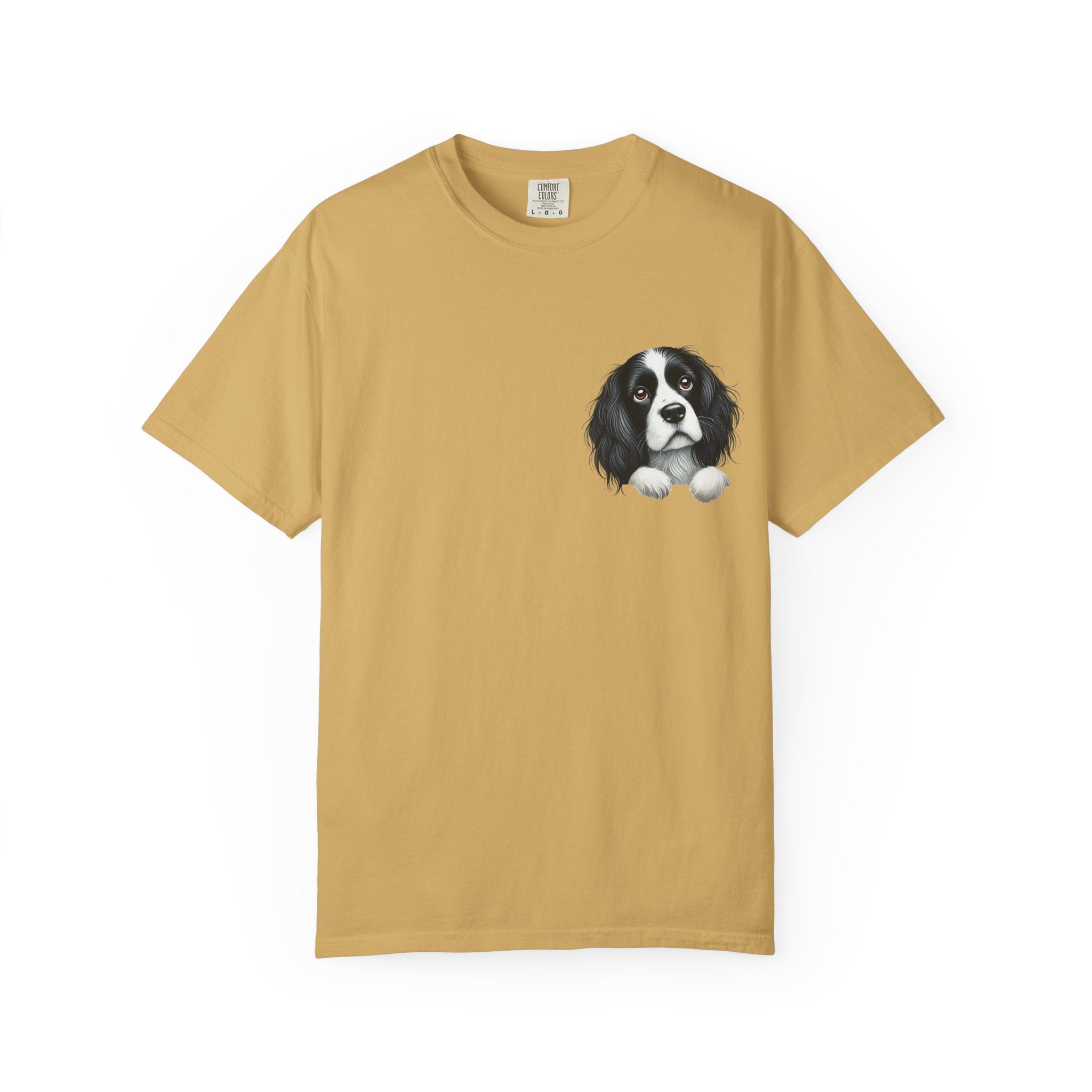 Peek-a-Border Spaniel T-Shirt — Cute Dog Face Tee for Dog Lovers