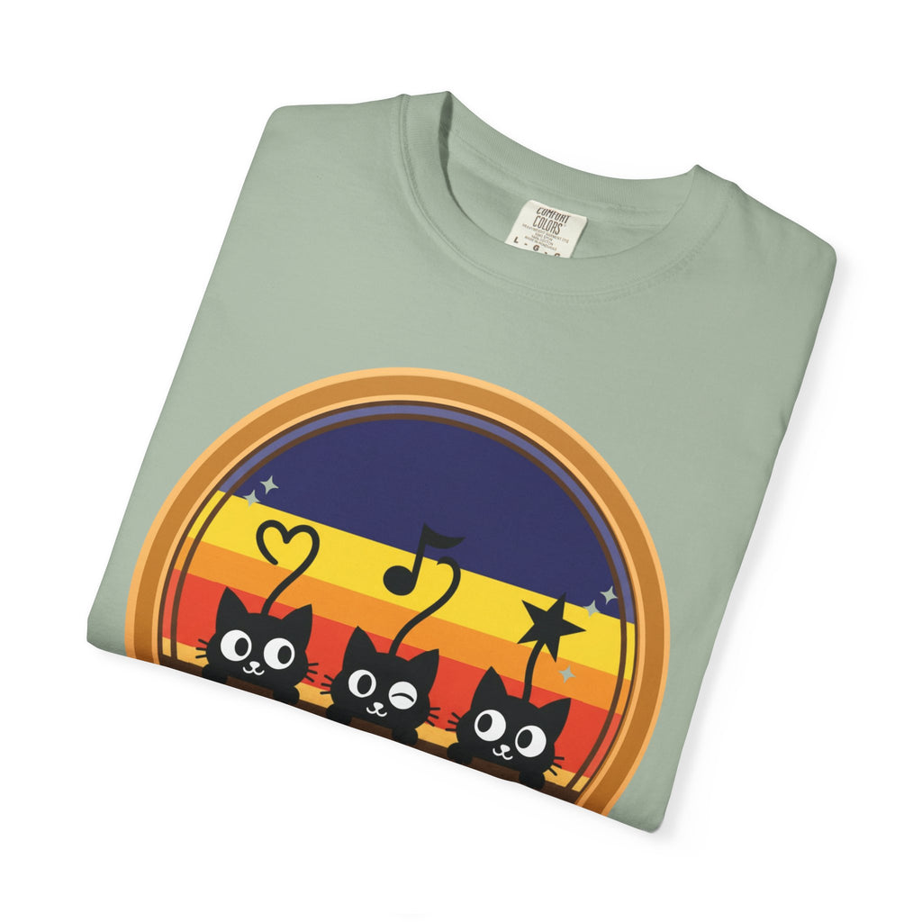 Adventure Cats T-Shirt — Retro Stripe Cat Trio Tee