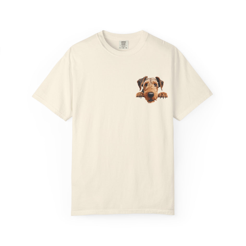 Peekaboo Airedale Dog T‑Shirt — Cute Puppy Graphic Tee