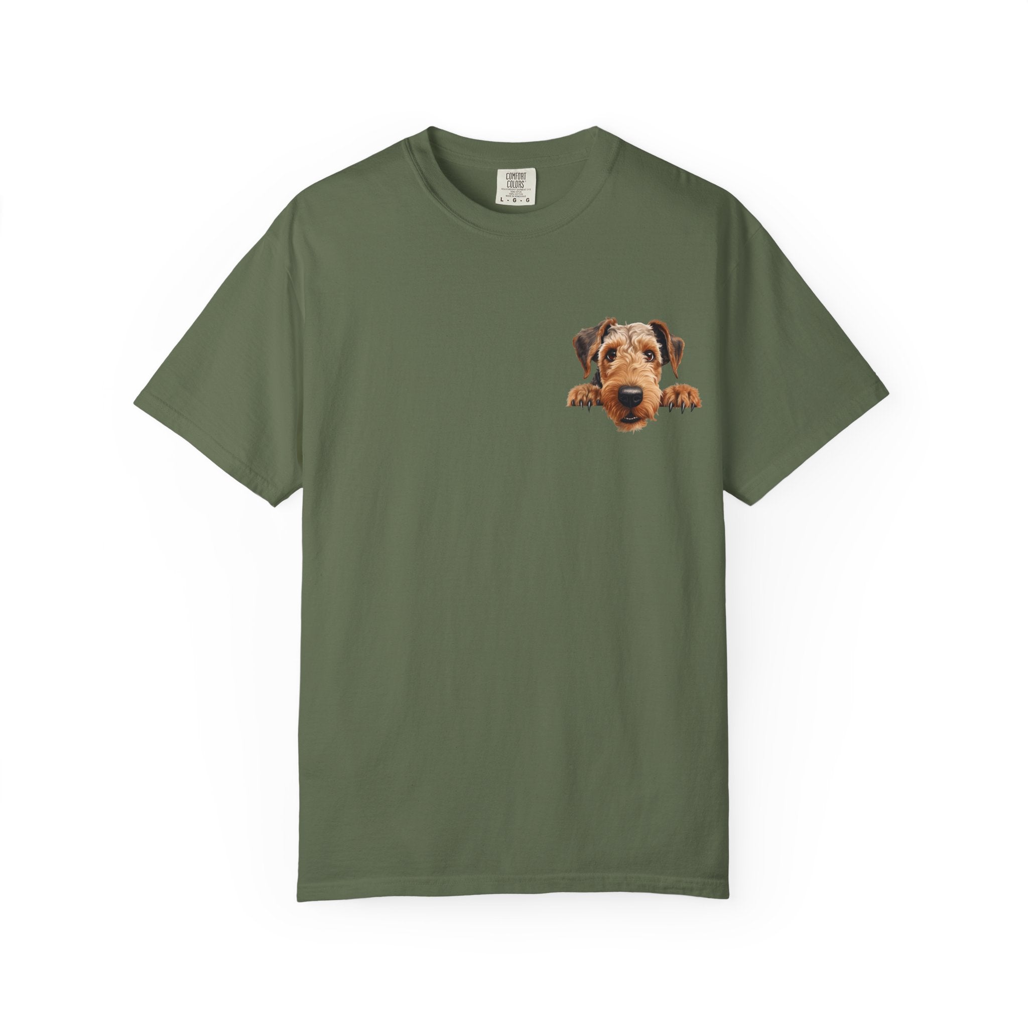 Peekaboo Airedale Dog T‑Shirt — Cute Puppy Graphic Tee