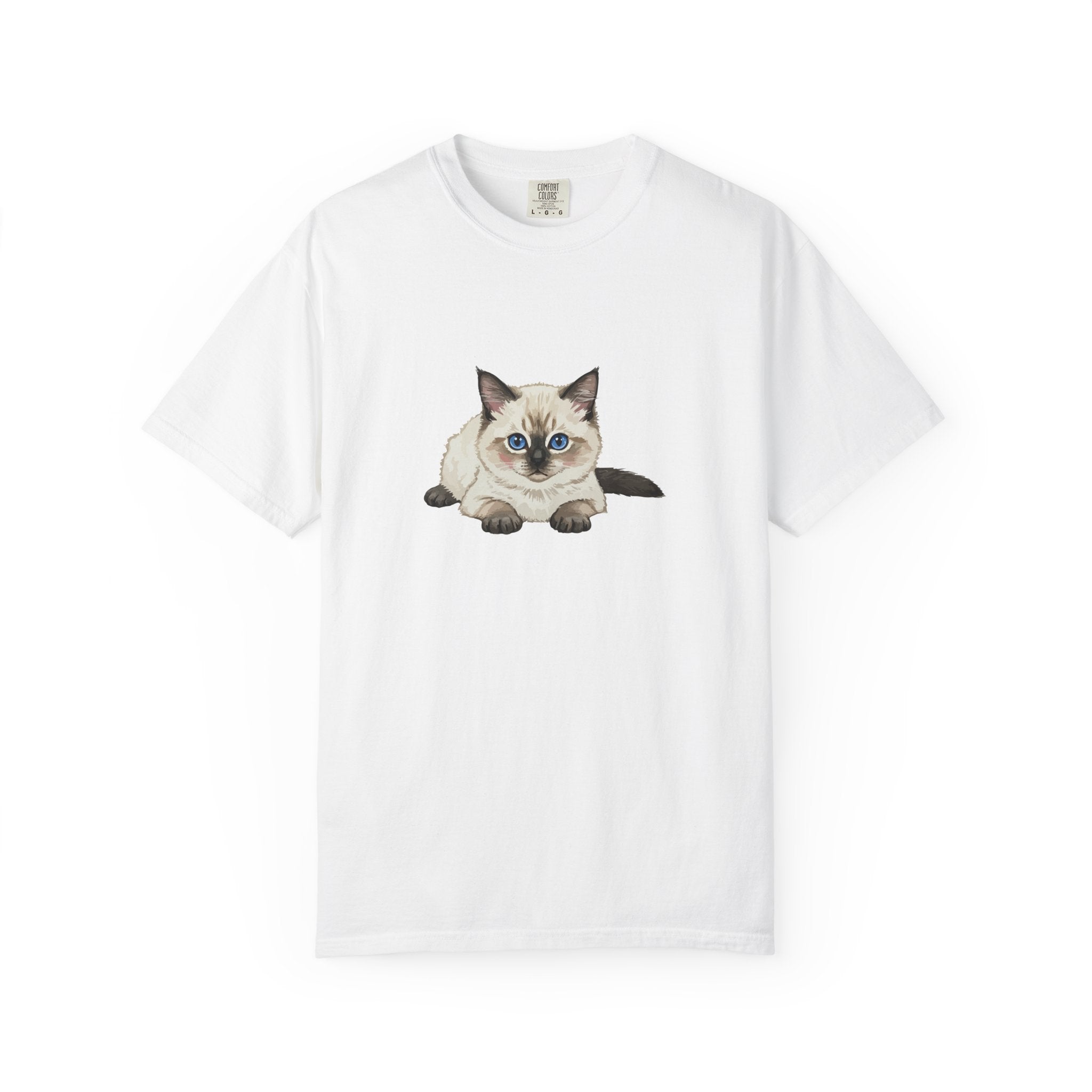 Cat Graphic T-Shirt — Cute Blue-Eyed Siamese Kitten Tee for Cat Lovers