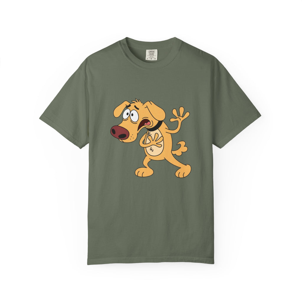 Cartoon Shocked Dog T-Shirt — Funny Animated Pup Graphic Tee