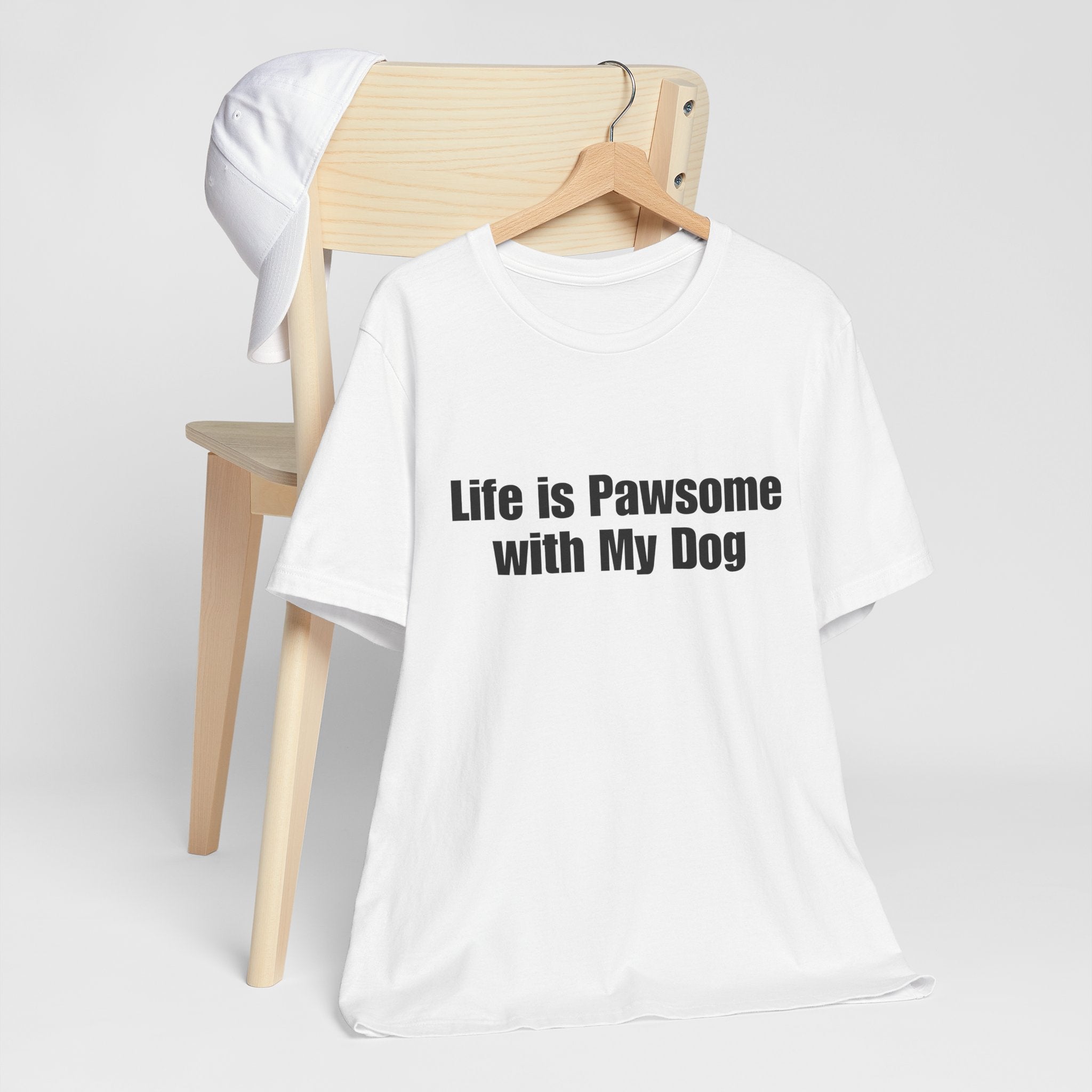 Life Is Pawsome With My Dog T-Shirt Pawsome Dog Tee: A Cute, Casual, Unisex Graphic Tee for Pet Lovers and Dog Owners, Perfect for Everyday Wear and as a Gift for Dog Lovers Who Adopt Don't Shop.