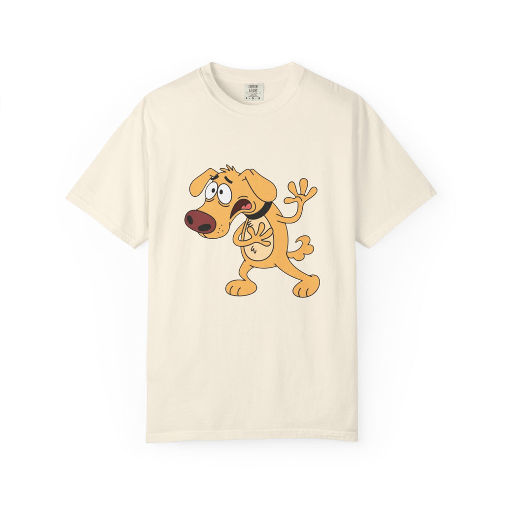 Cartoon Shocked Dog T-Shirt — Funny Animated Pup Graphic Tee