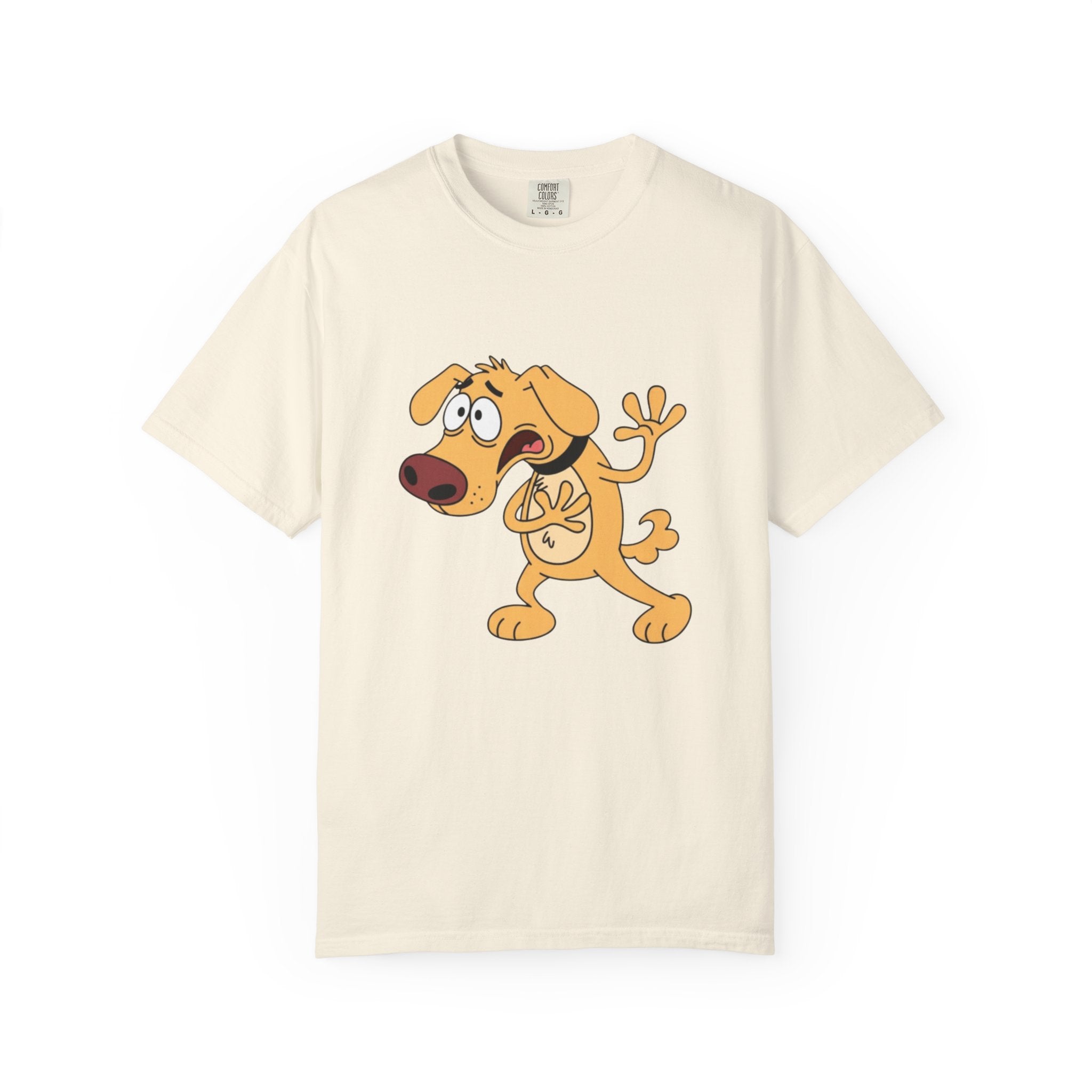 Cartoon Shocked Dog T-Shirt — Funny Animated Pup Graphic Tee