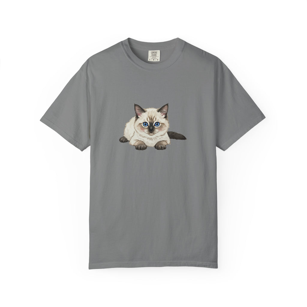 Cat Graphic T-Shirt — Cute Blue-Eyed Siamese Kitten Tee for Cat Lovers