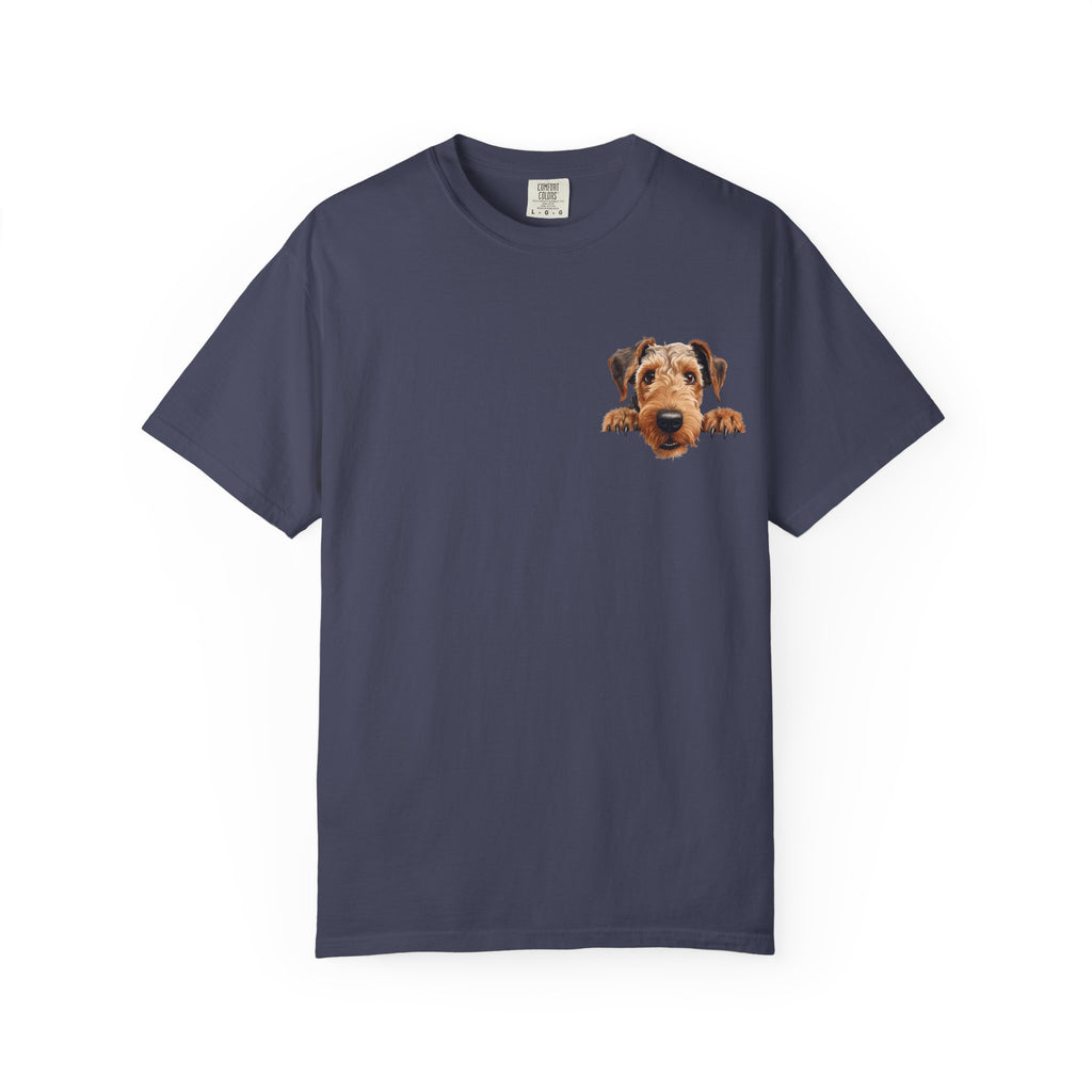 Peekaboo Airedale Dog T‑Shirt — Cute Puppy Graphic Tee