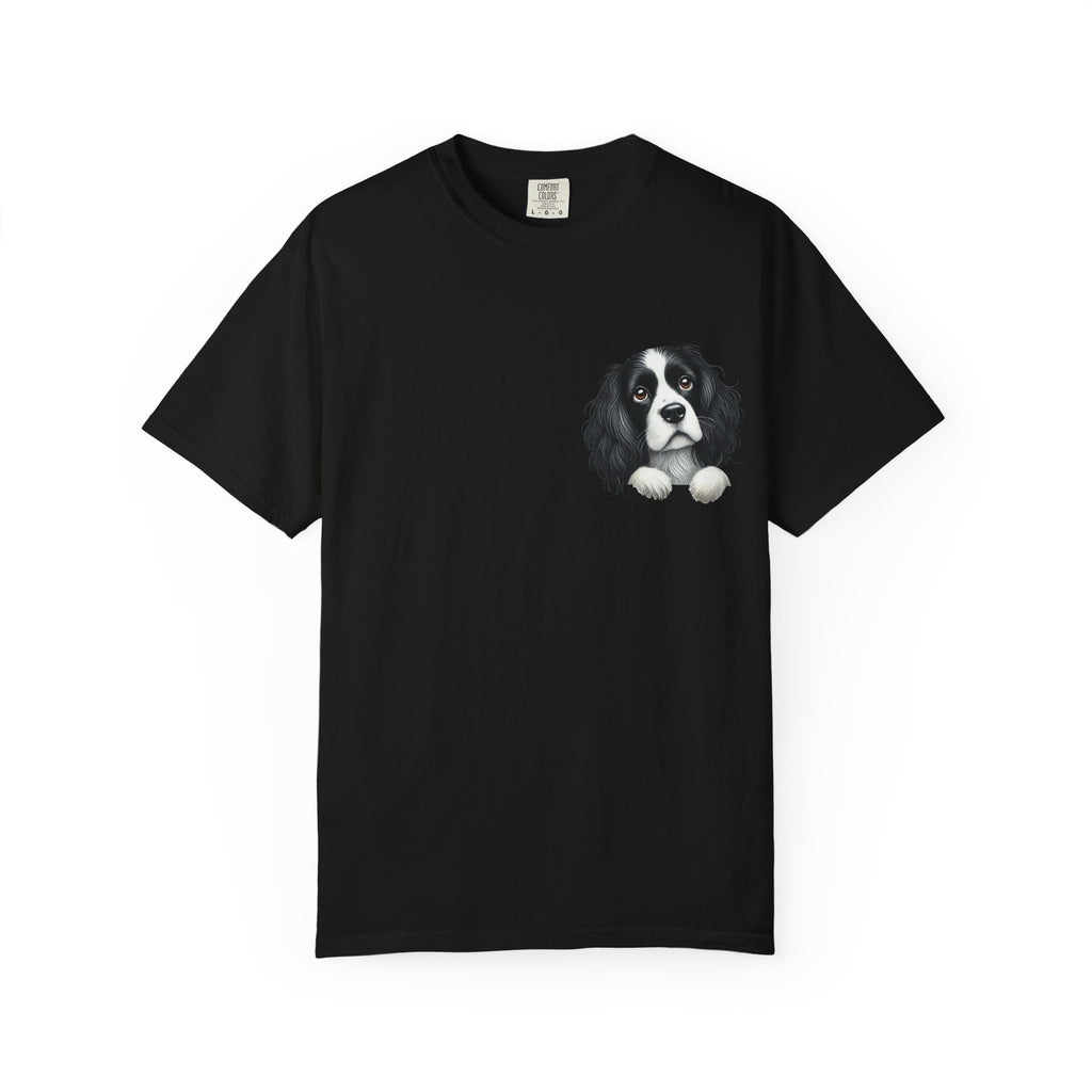Peek-a-Border Spaniel T-Shirt — Cute Dog Face Tee for Dog Lovers