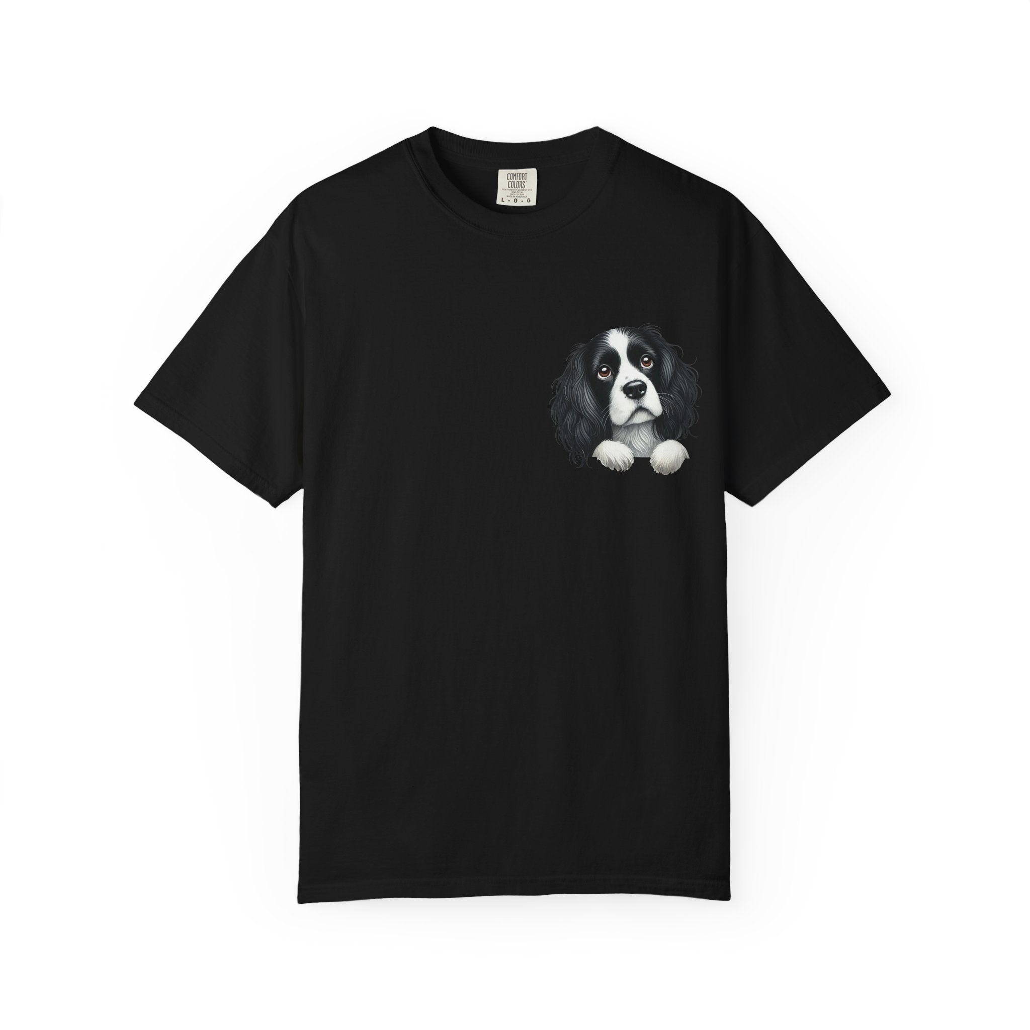 Peek-a-Border Spaniel T-Shirt — Cute Dog Face Tee for Dog Lovers