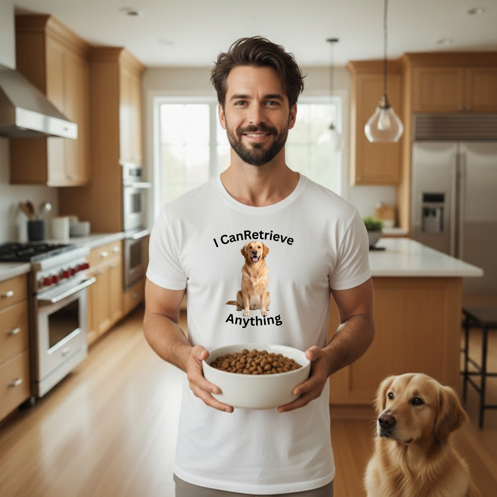 Golden Retriever Portrait T-Shirt — Realistic Dog Face Tee