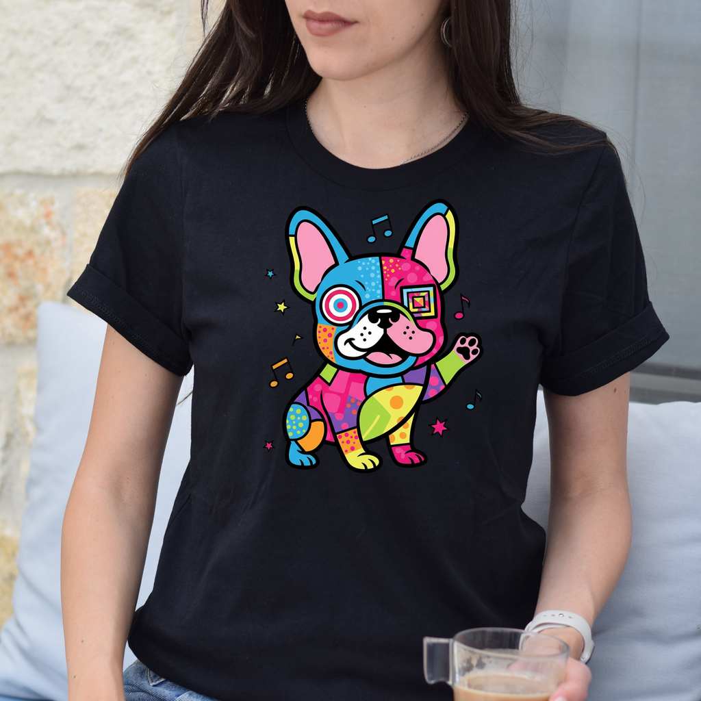 French Bulldog Pop Art T-Shirt — Colorful Cute Dog Graphic Tee