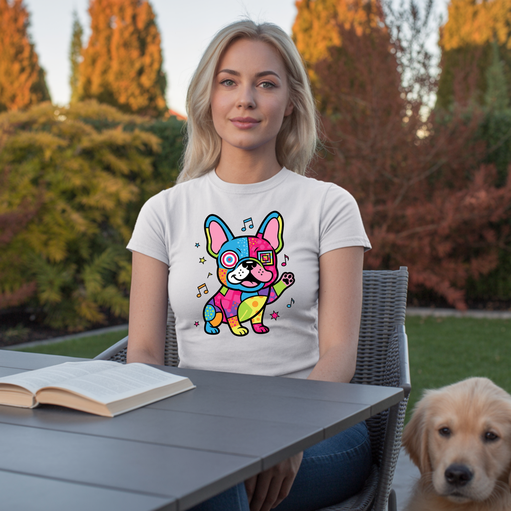 French Bulldog Pop Art T-Shirt — Colorful Cute Dog Graphic Tee