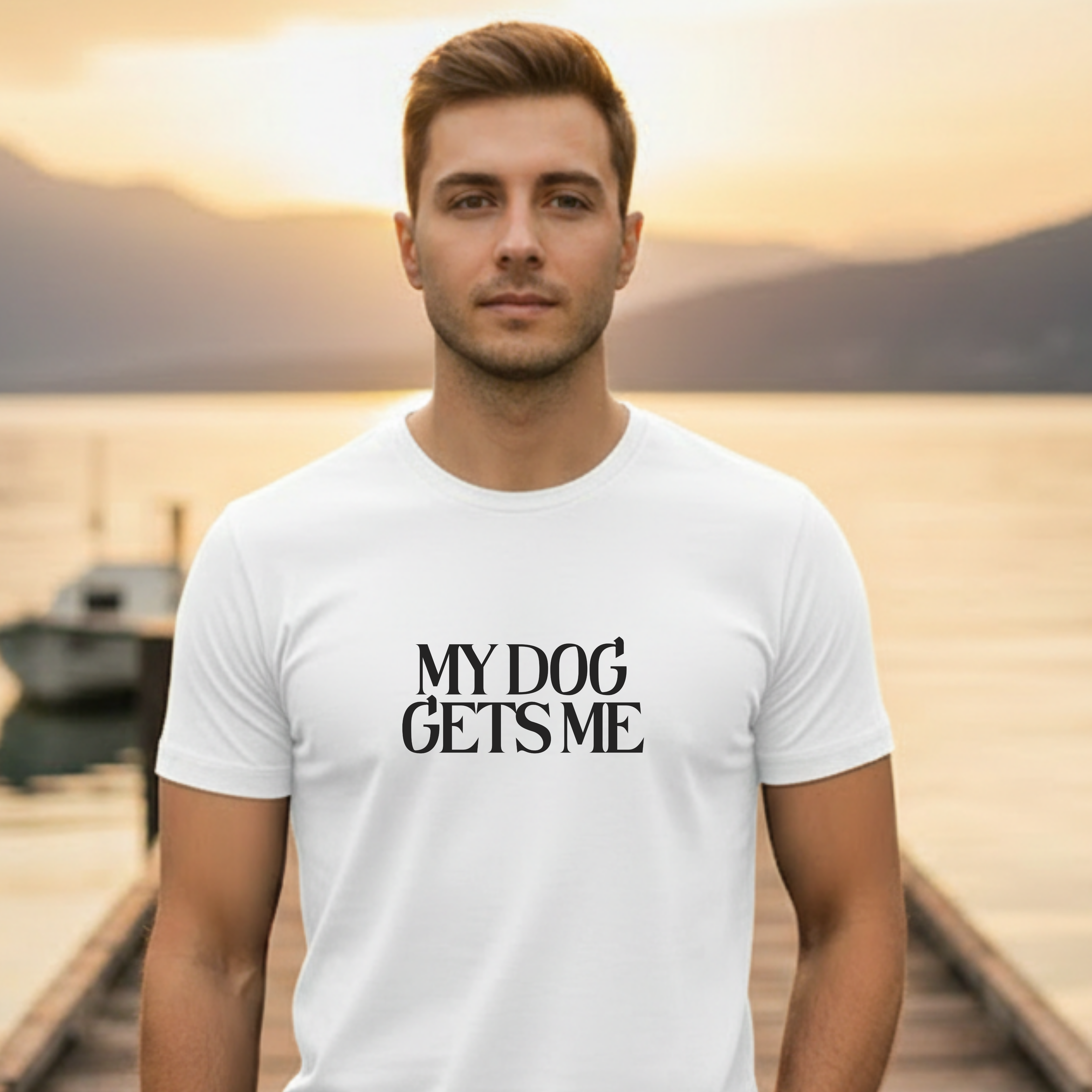 T-Shirt — "My Dog Gets Me" Minimalist Dog Lover Tee