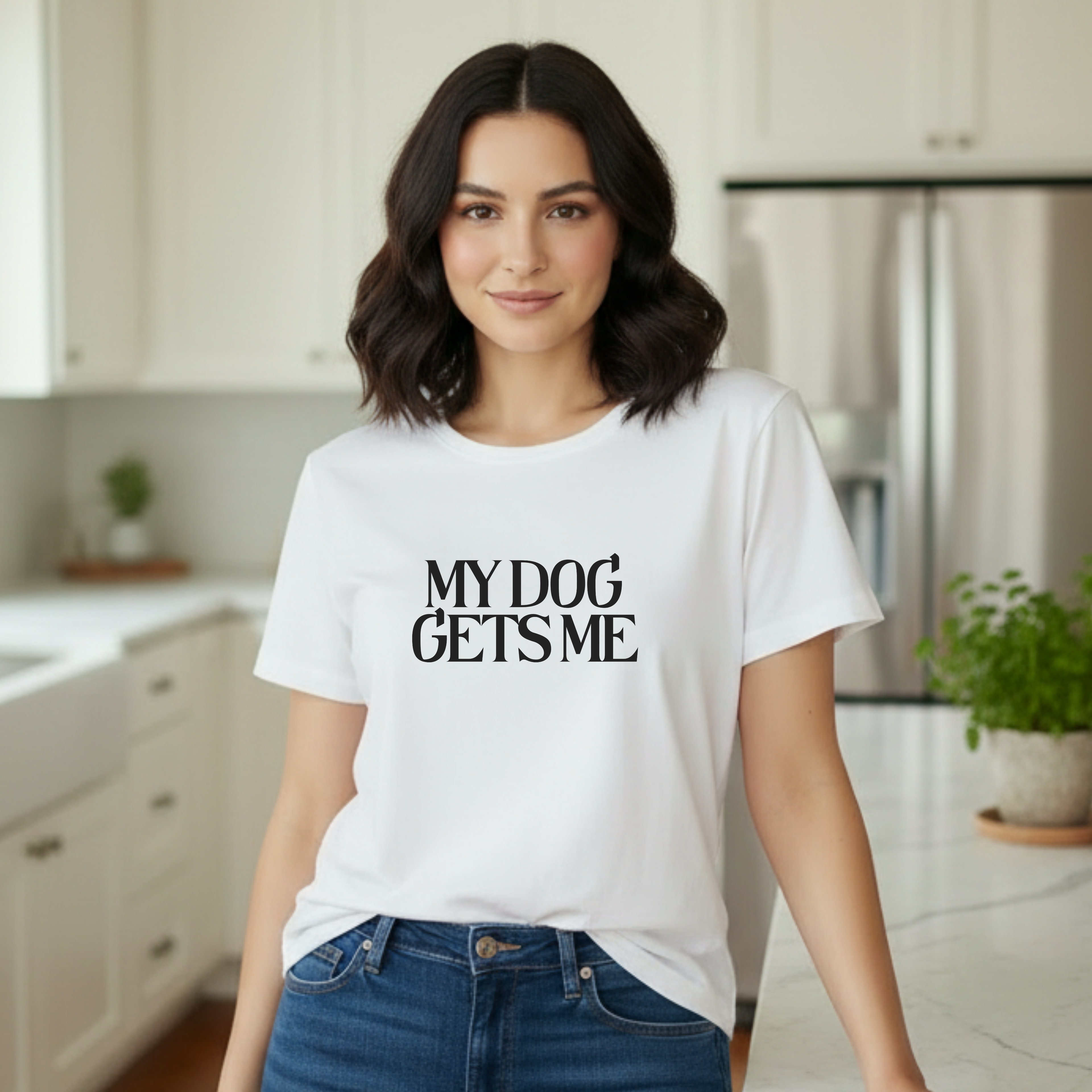 T-Shirt — "My Dog Gets Me" Minimalist Dog Lover Tee