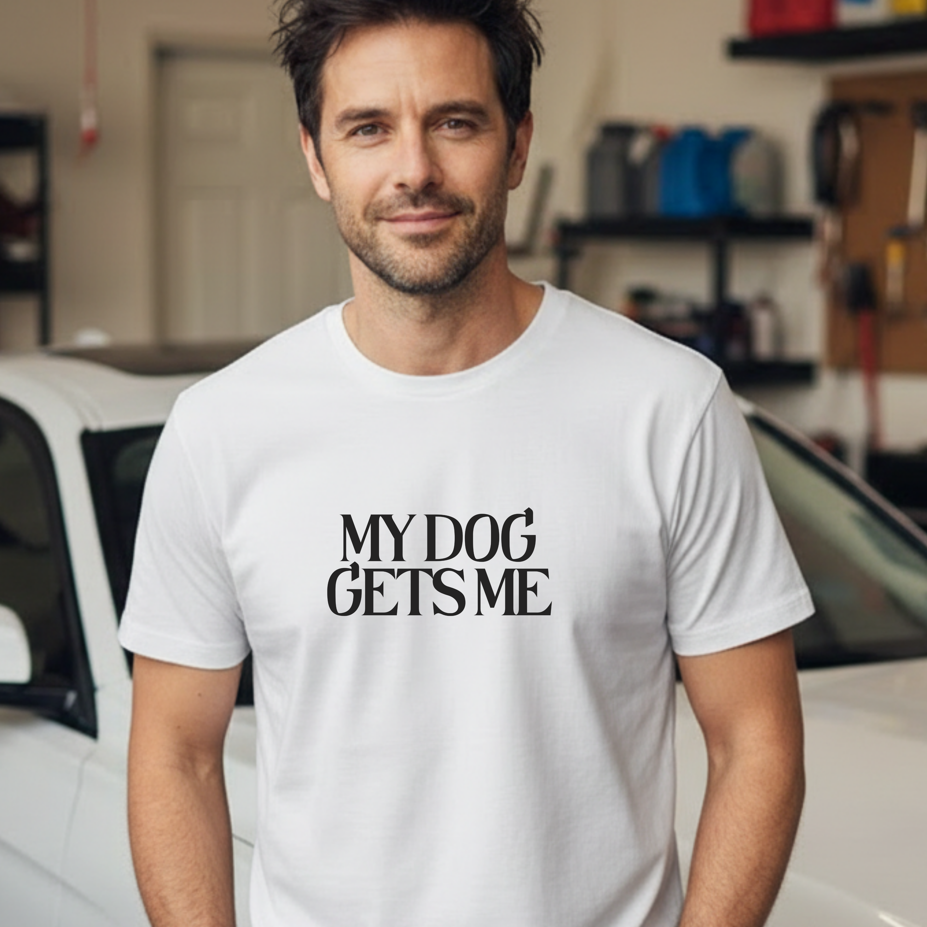 T-Shirt — "My Dog Gets Me" Minimalist Dog Lover Tee