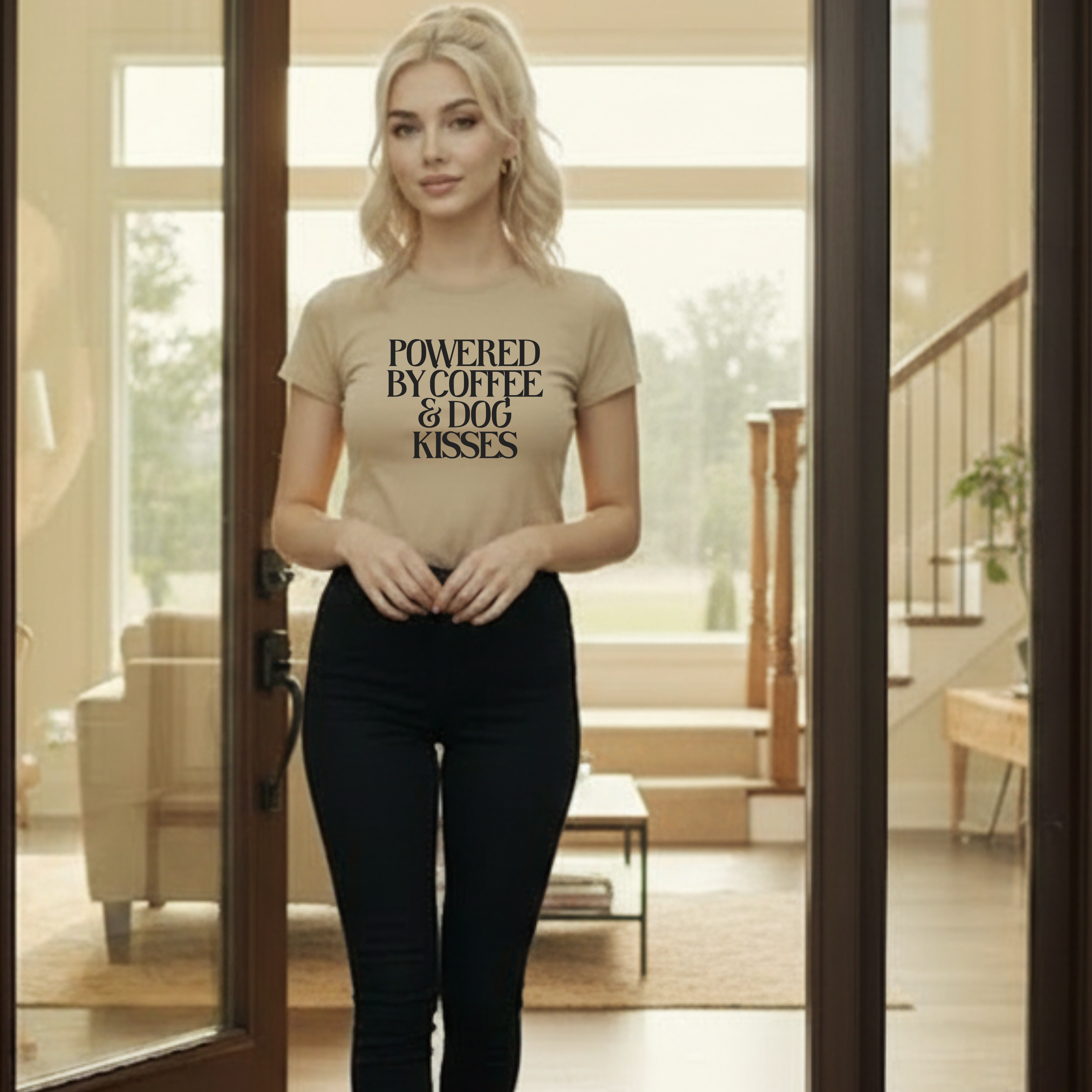 Powered by Coffee & Dog Kisses Graphic Tee