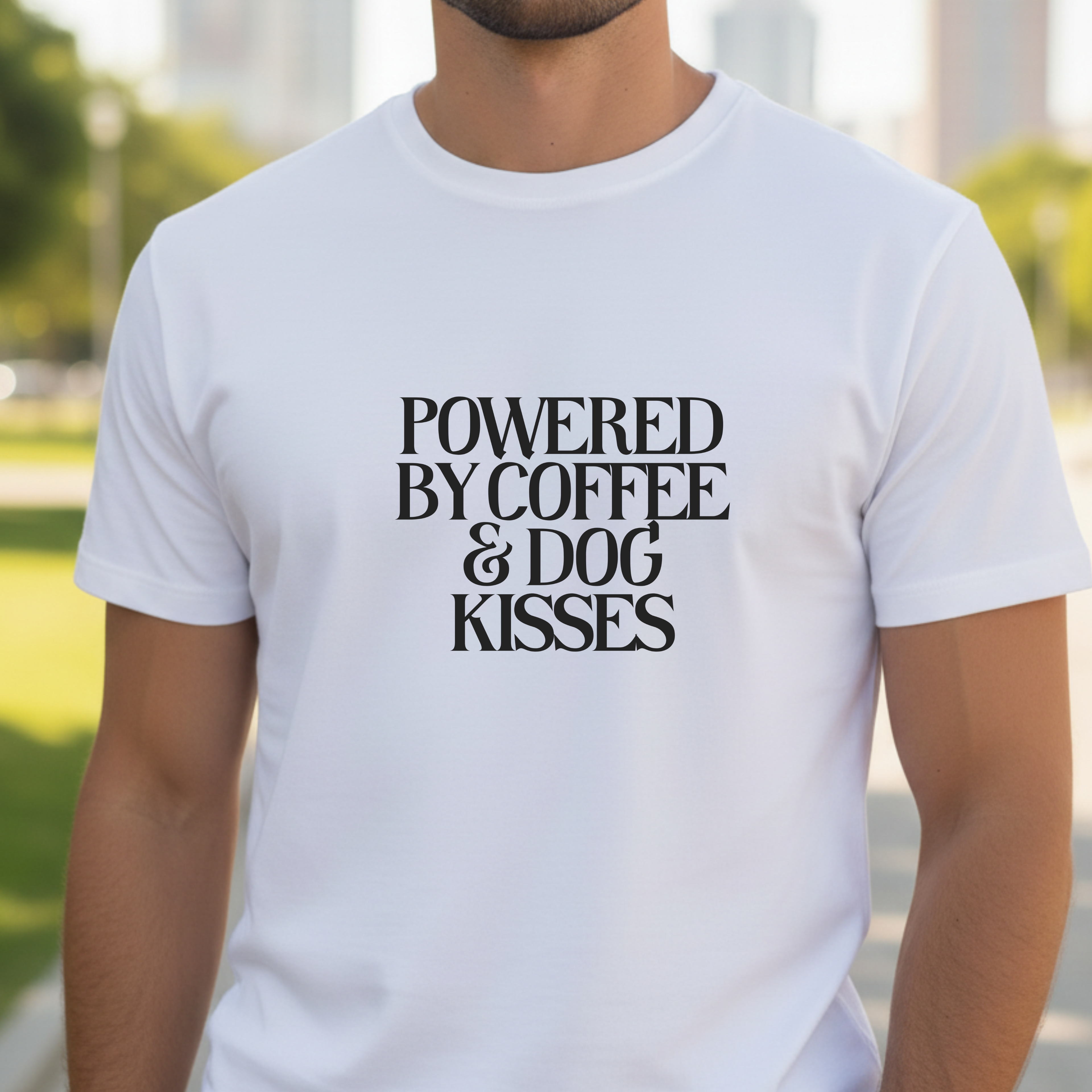Powered by Coffee & Dog Kisses Graphic Tee