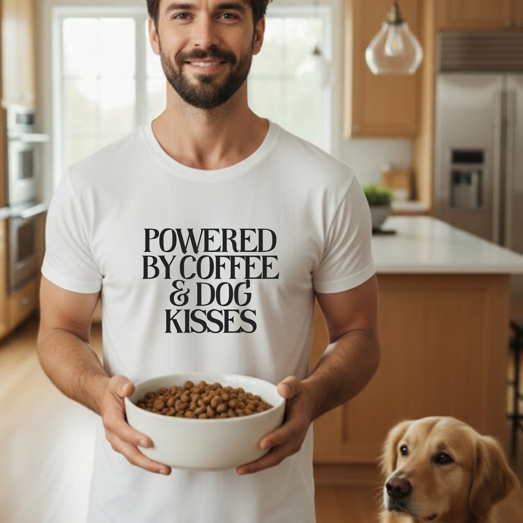 Powered by Coffee & Dog Kisses Graphic Tee