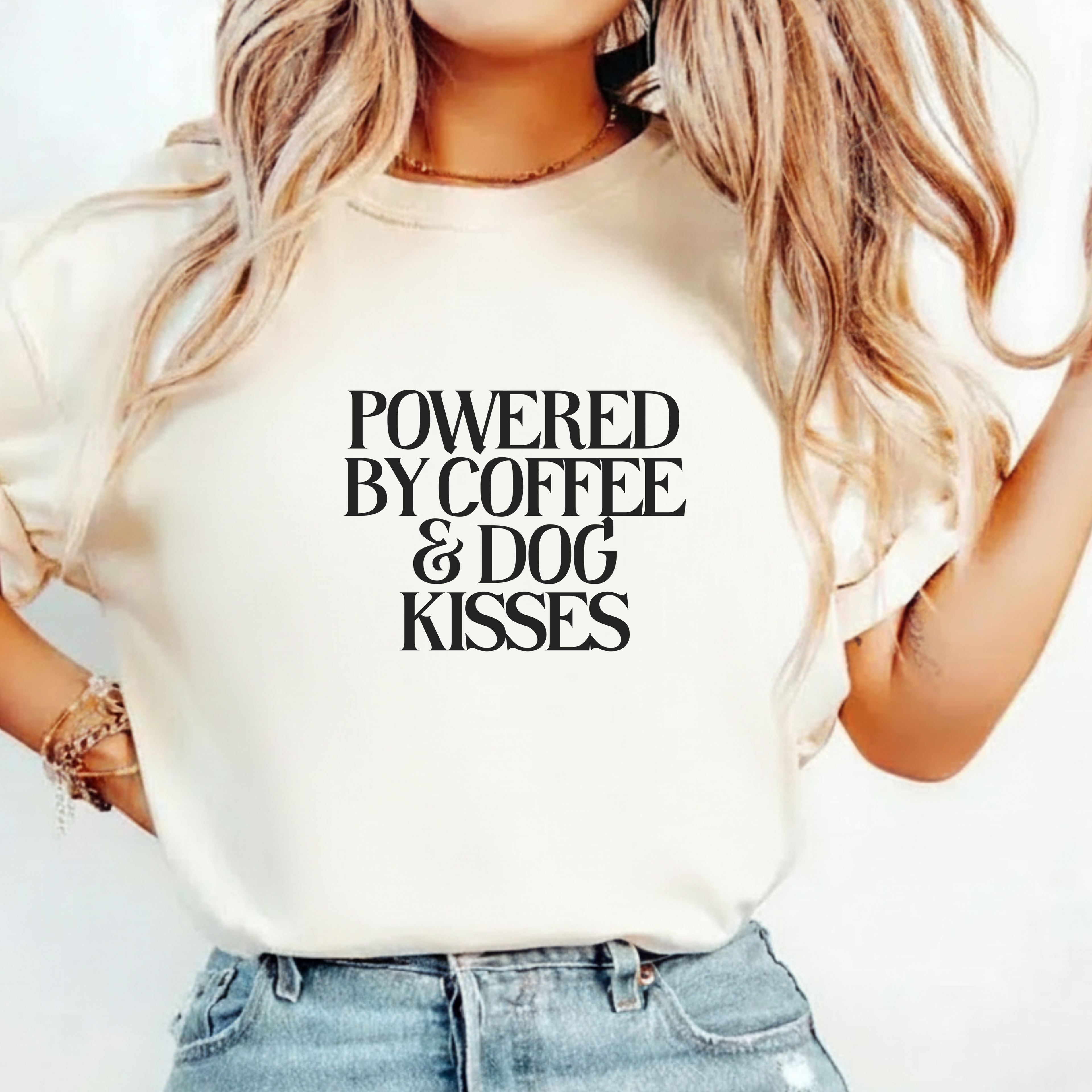Powered by Coffee & Dog Kisses Graphic Tee