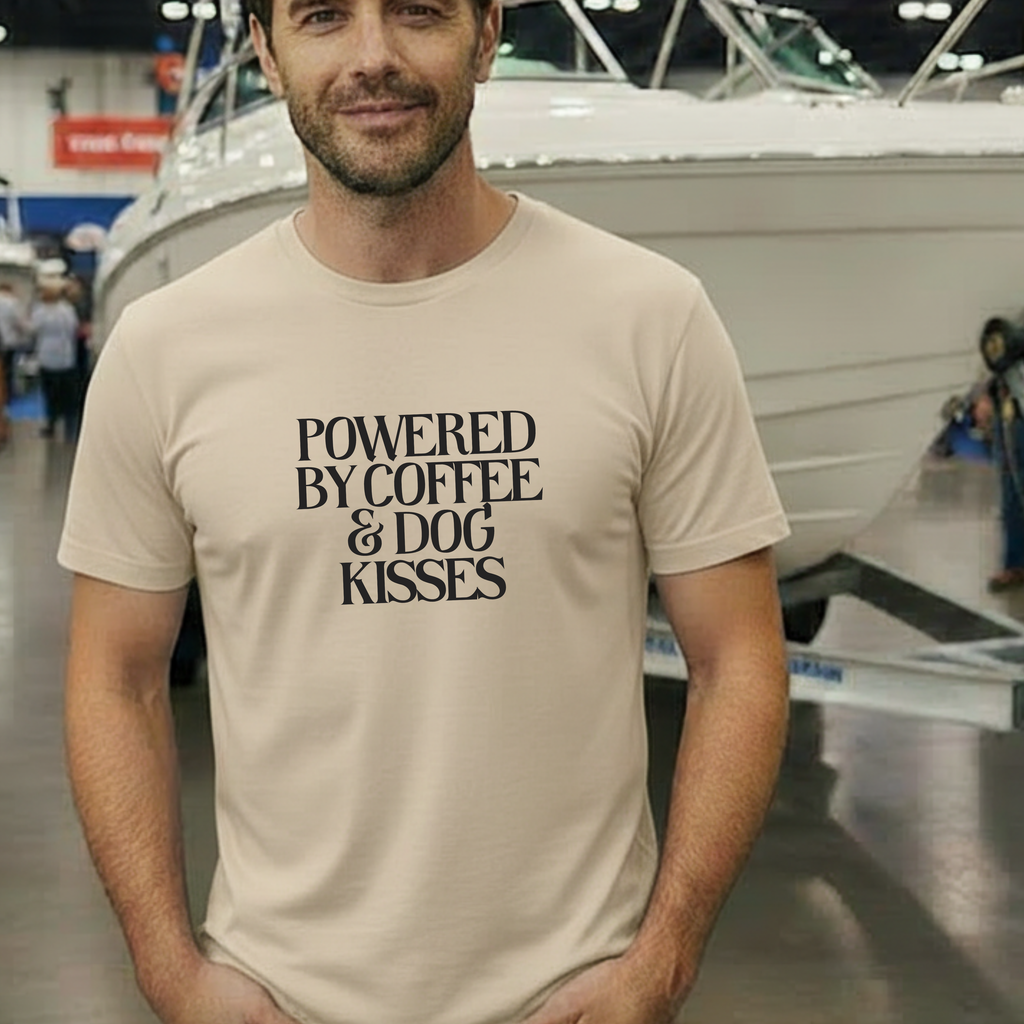 Powered by Coffee & Dog Kisses Graphic Tee