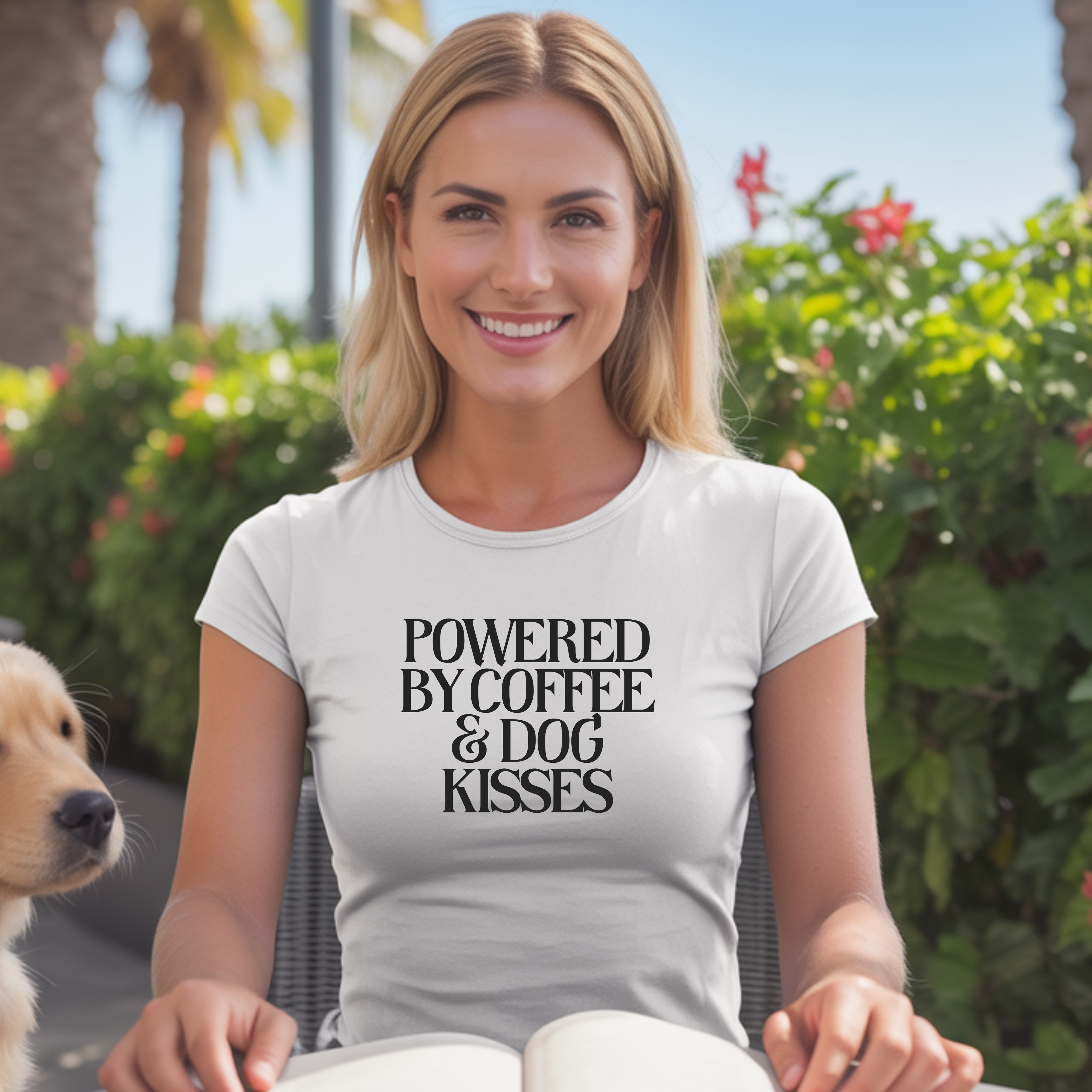 Powered by Coffee & Dog Kisses Graphic Tee