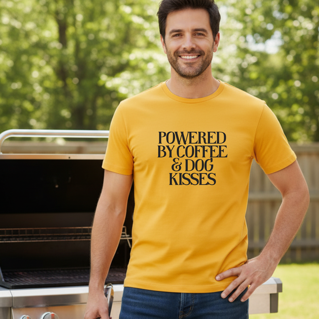 Powered by Coffee & Dog Kisses Graphic Tee