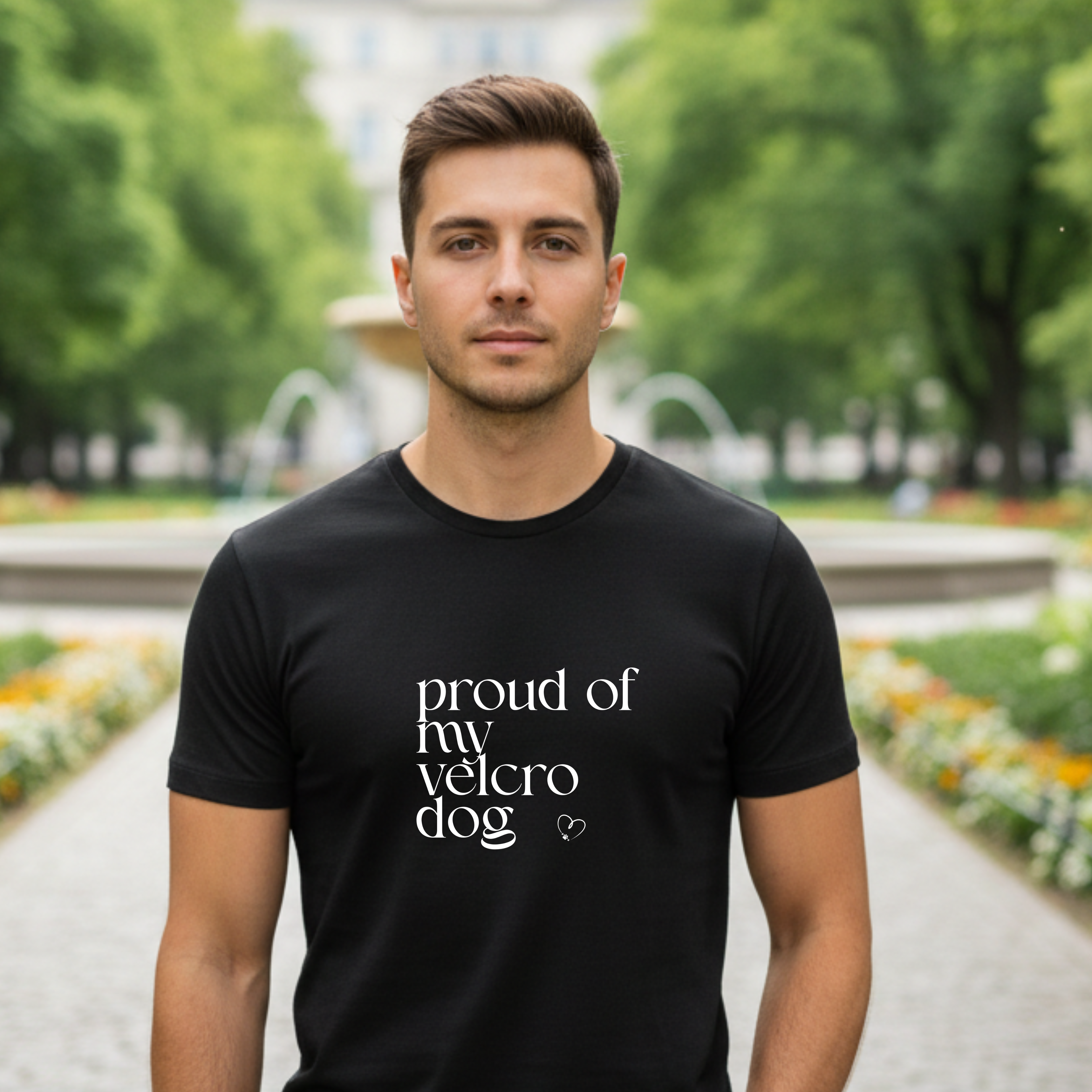 Proud of My Velcro Dog T-Shirt — Vintage Olive Casual Tee for Dog Lovers