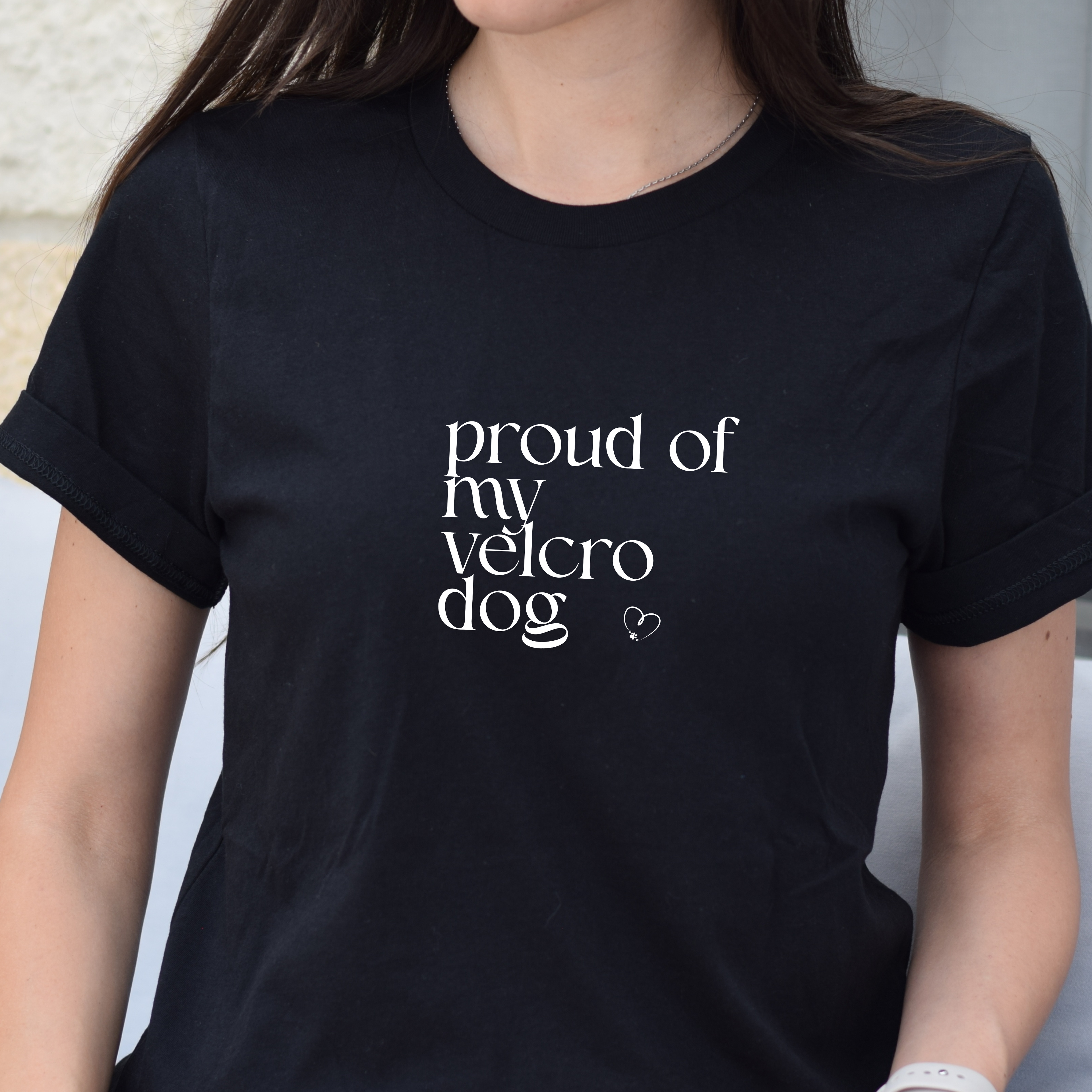 Proud of My Velcro Dog T-Shirt — Vintage Olive Casual Tee for Dog Lovers