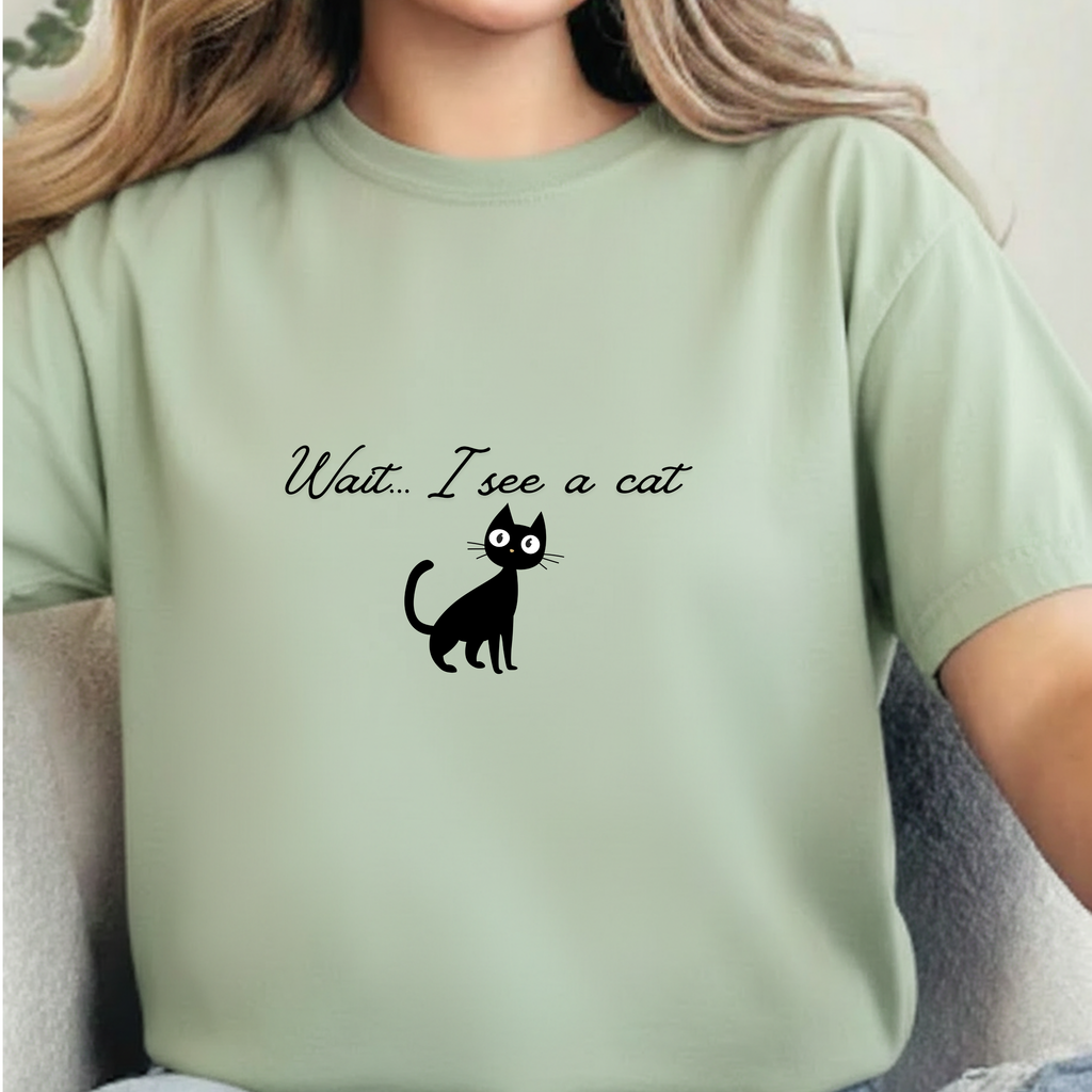 Wait ... I See a Cat — Comic-Style Cat T-Shirt