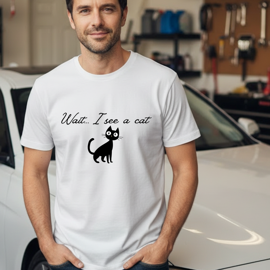 Wait ... I See a Cat — Comic-Style Cat T-Shirt