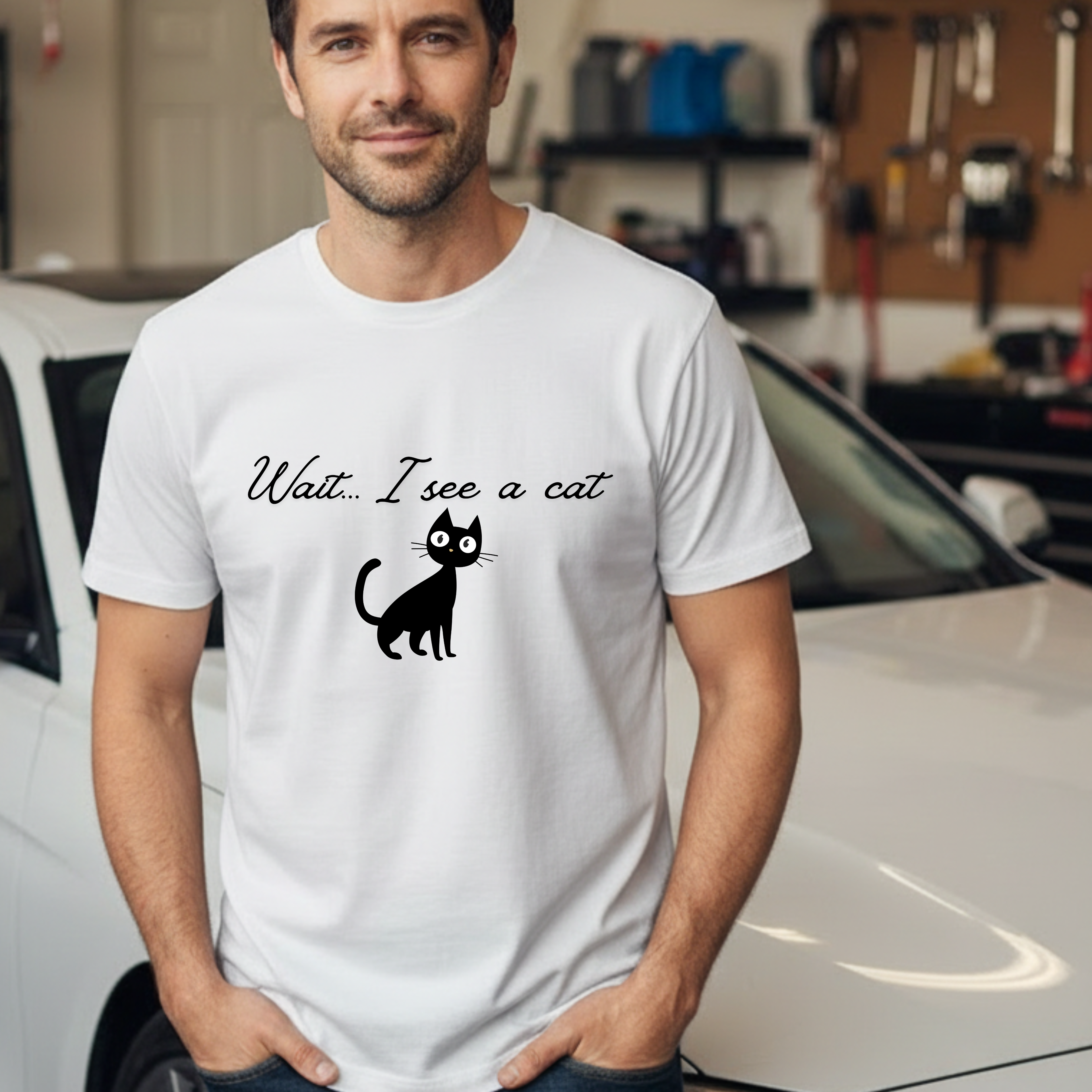 Wait ... I See a Cat — Comic-Style Cat T-Shirt