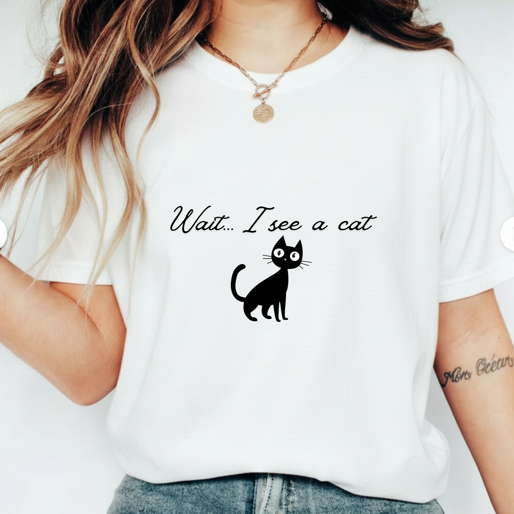 Wait ... I See a Cat — Comic-Style Cat T-Shirt