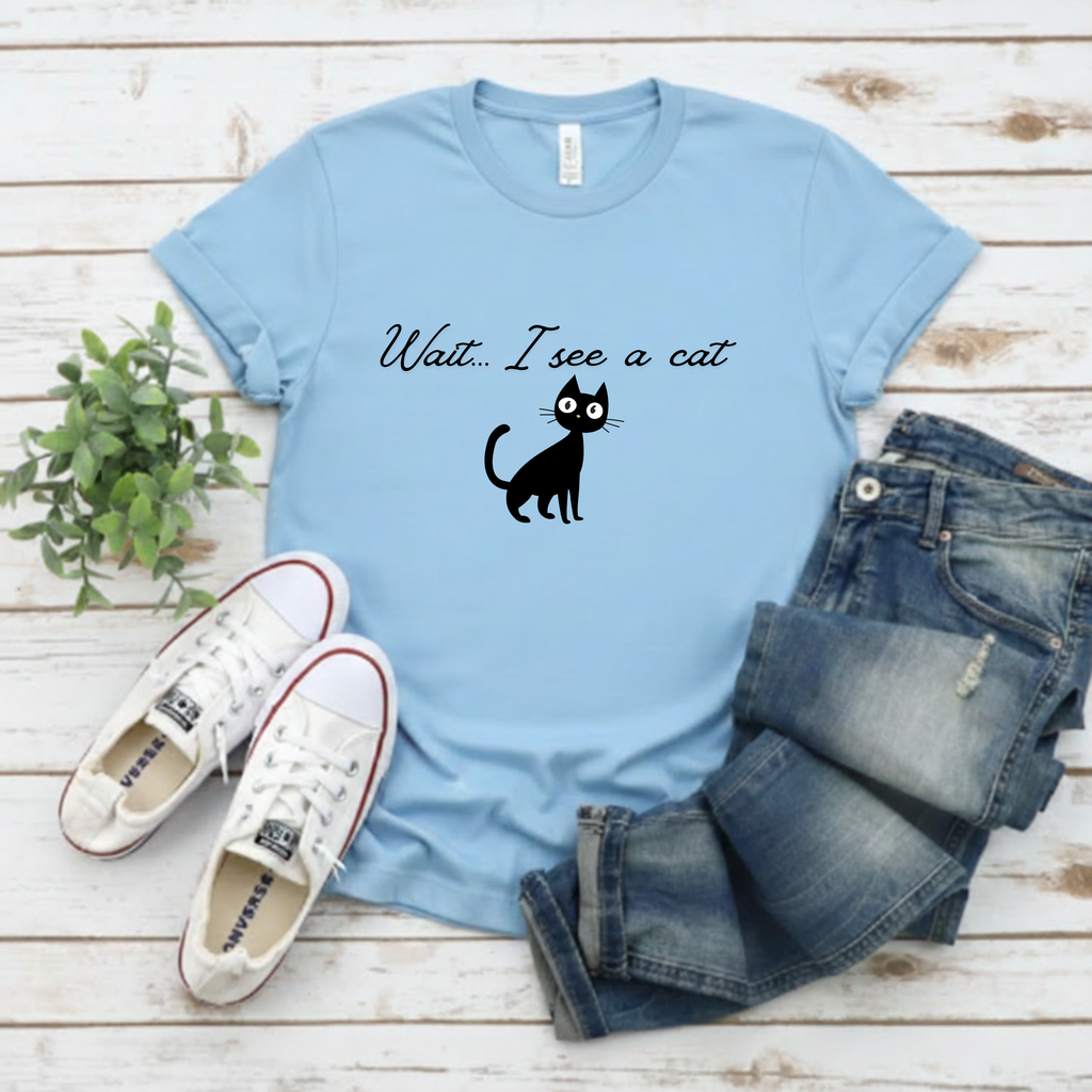 Wait ... I See a Cat — Comic-Style Cat T-Shirt