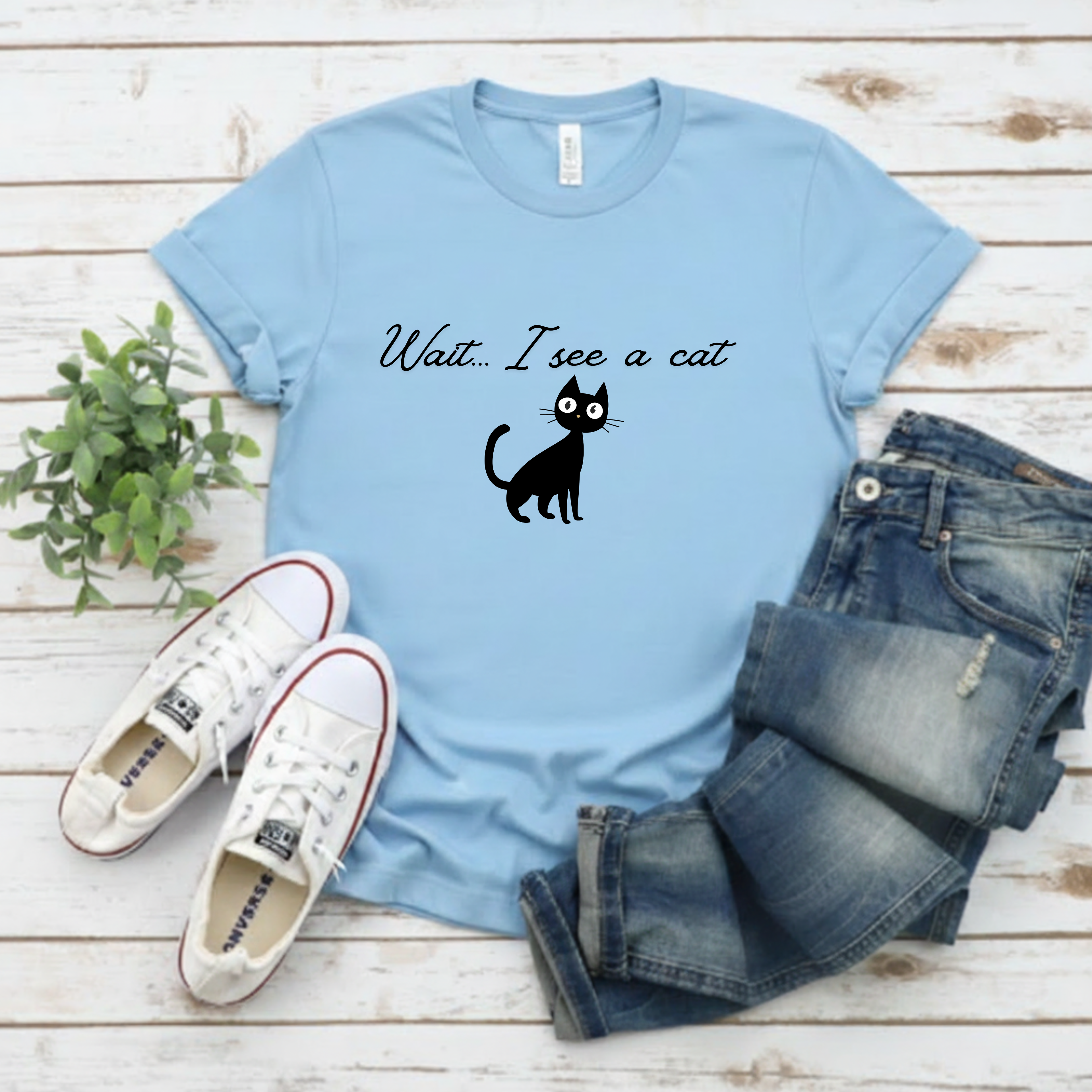 Wait ... I See a Cat — Comic-Style Cat T-Shirt